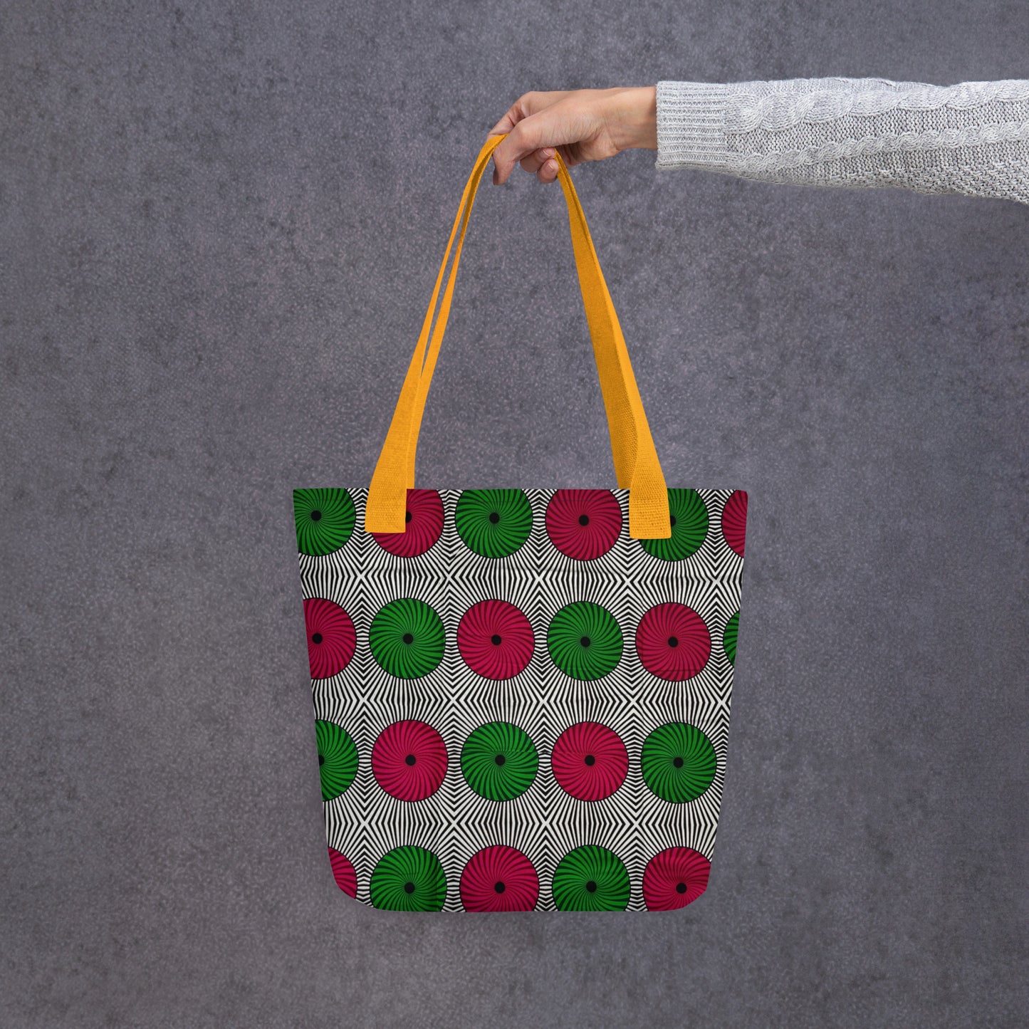 Red Green Circles Tote Bag