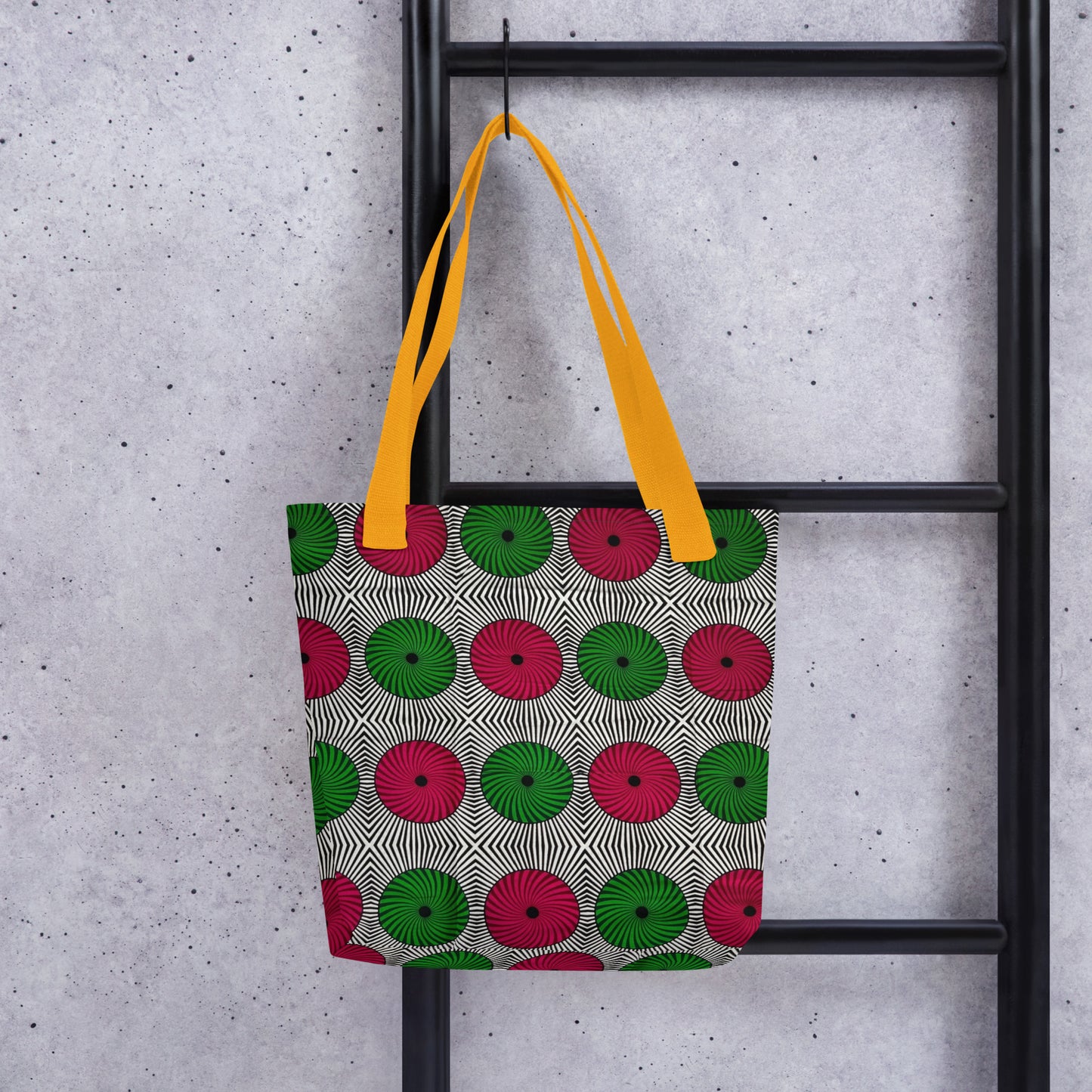 Red Green Circles Tote Bag