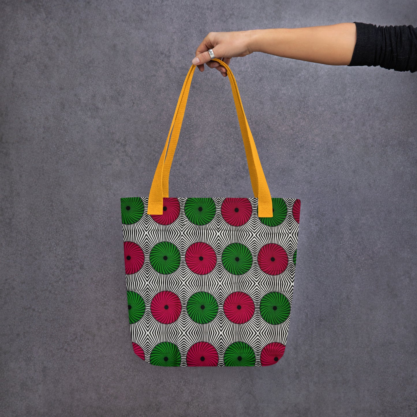 Red Green Circles Tote Bag