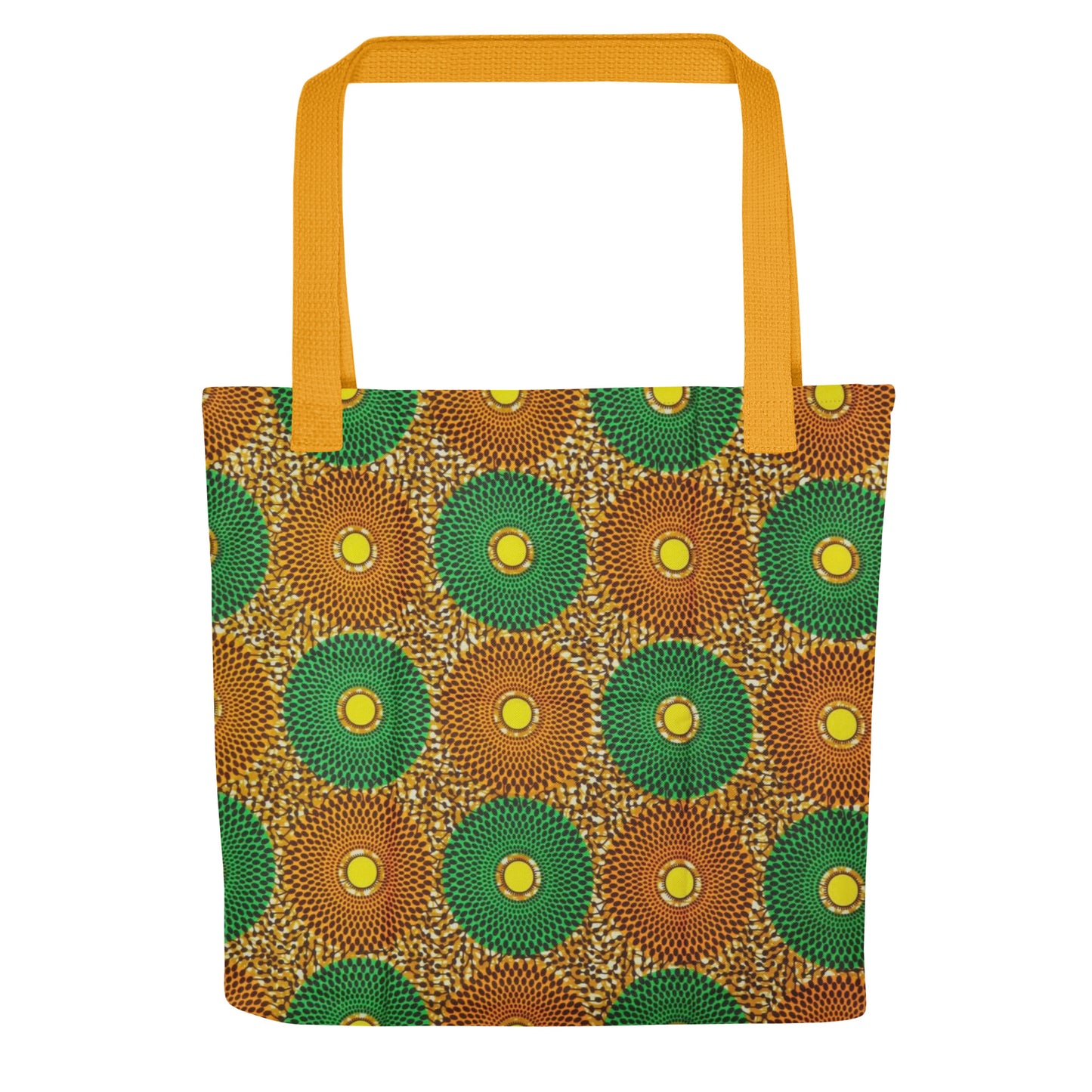 Green Peach Circles Tote Bag