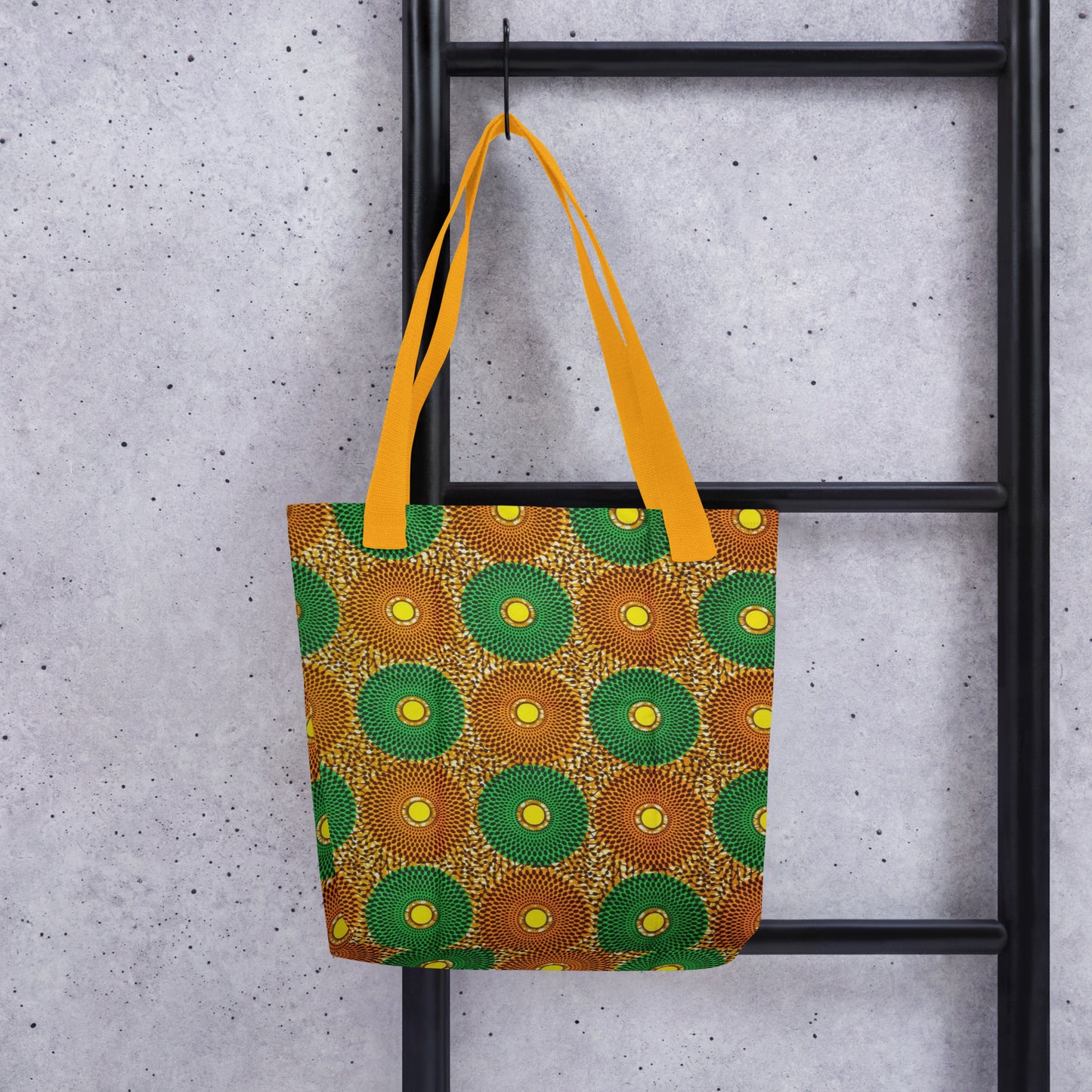 Green Peach Circles Tote Bag