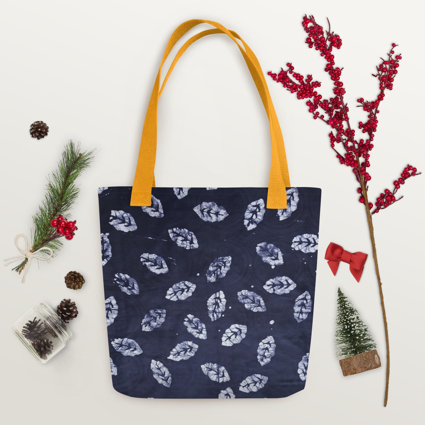 Indigo Leaf Tote Bag