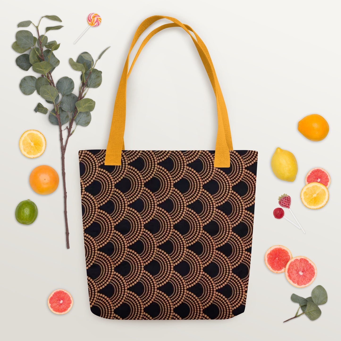 Brown Abstract Tote Bag