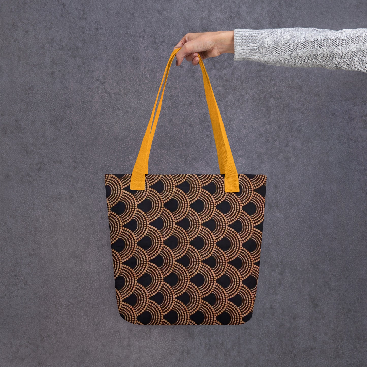 Brown Abstract Tote Bag