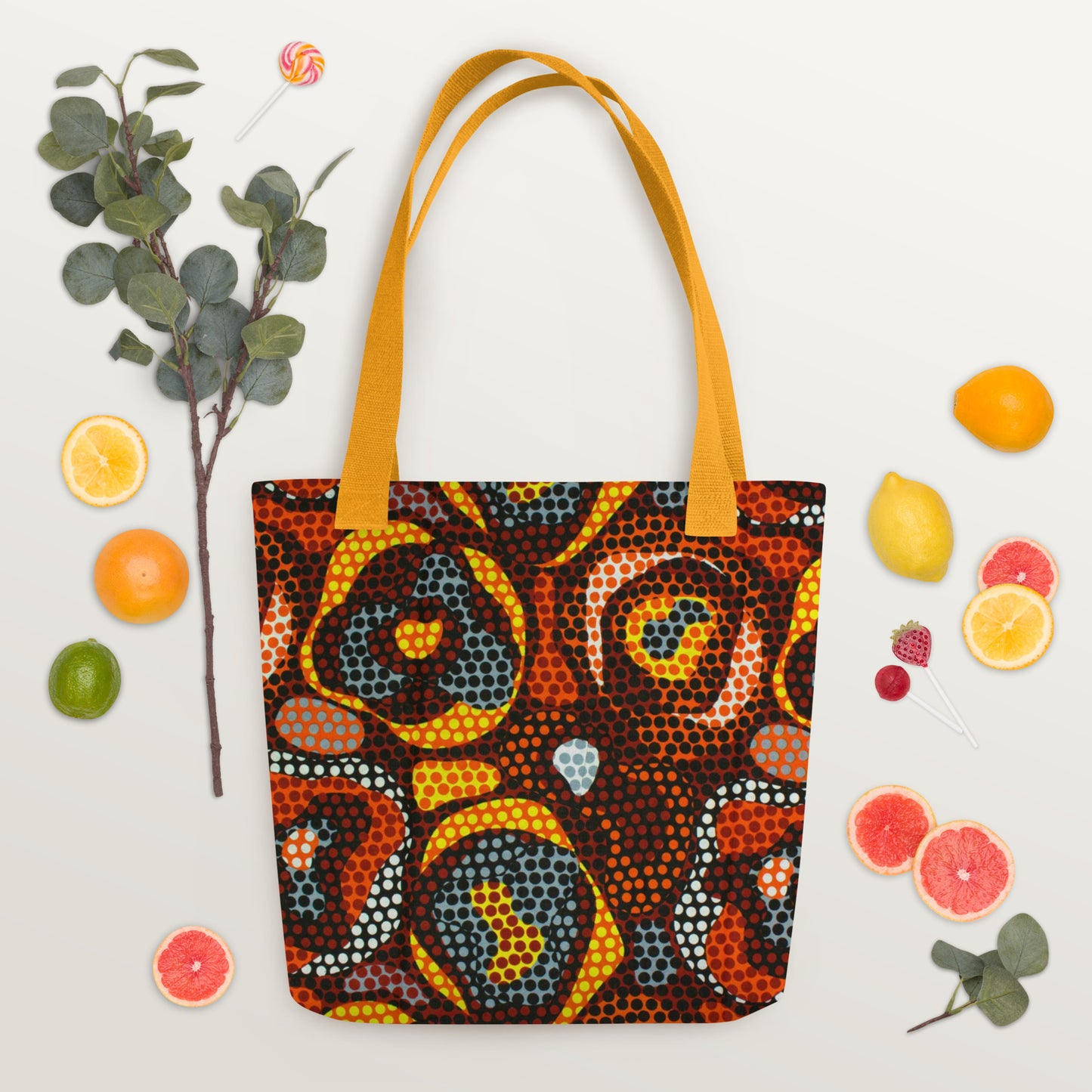 Multicolour Orange Tote Bag