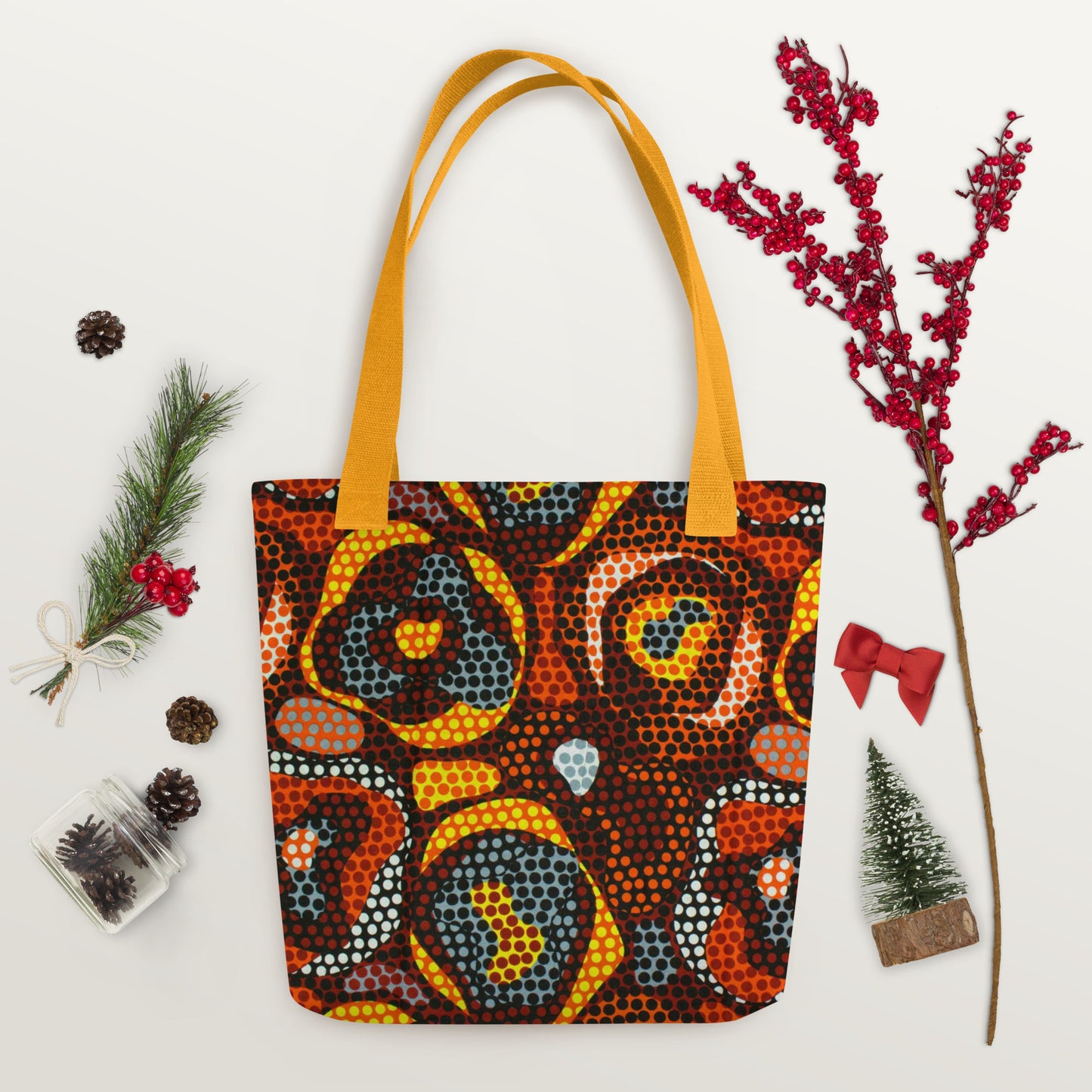 Multicolour Orange Tote Bag