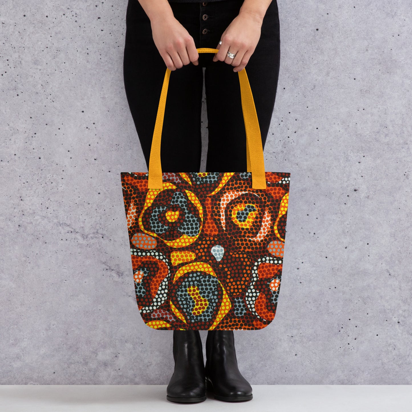 Multicolour Orange Tote Bag