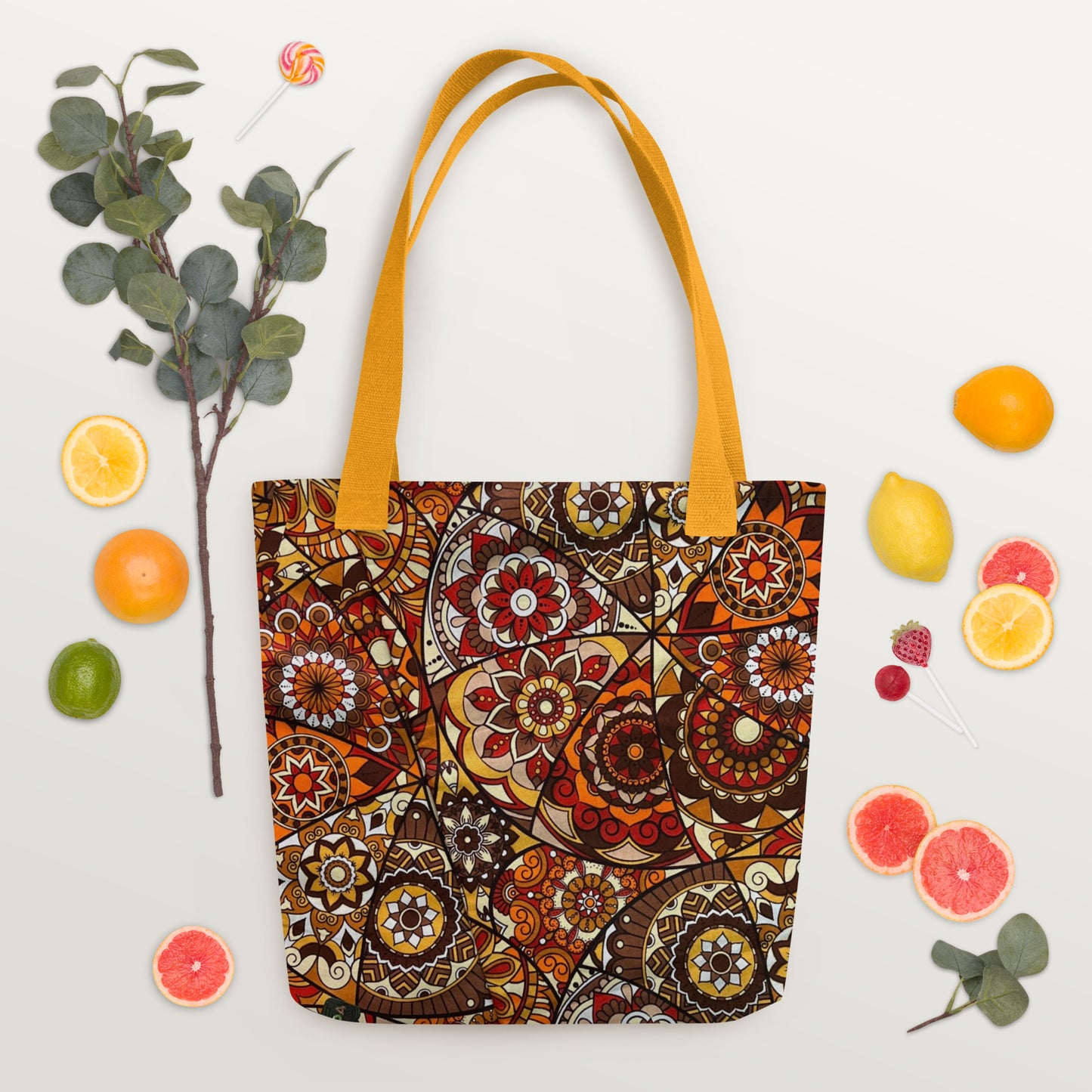 Multicolour Brown Tote Bag