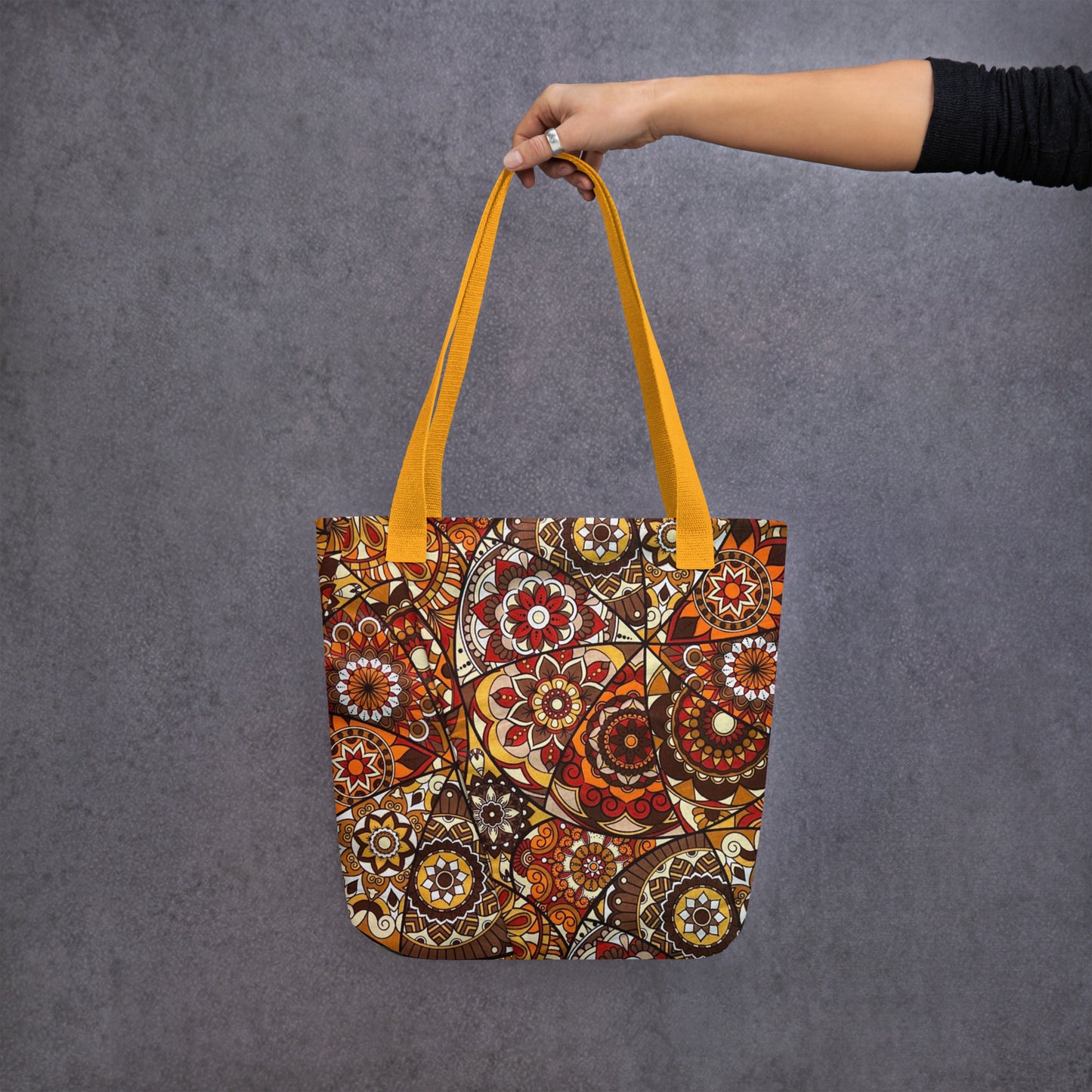 Multicolour Brown Tote Bag