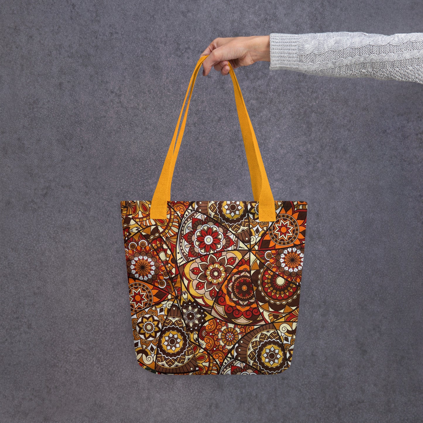 Multicolour Brown Tote Bag