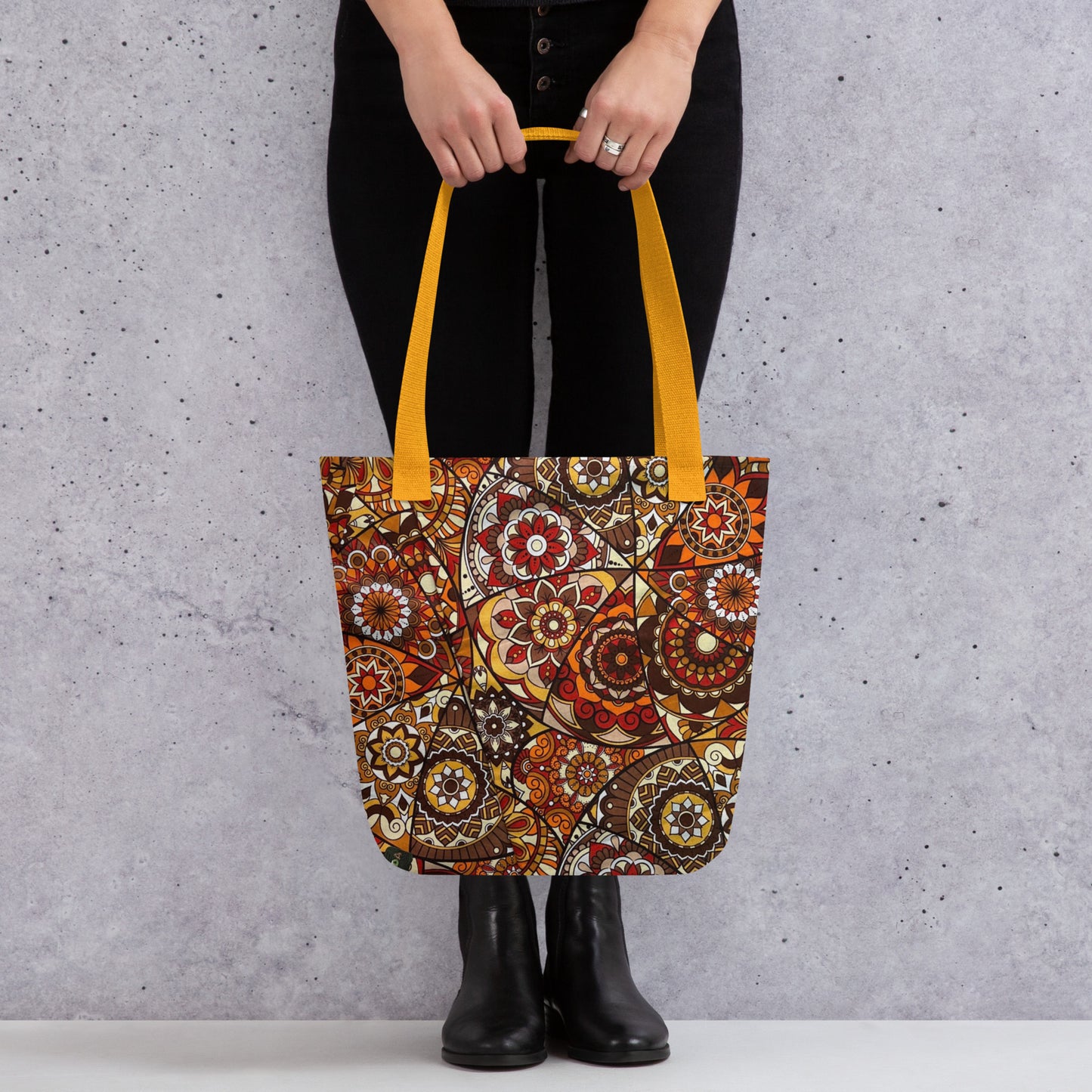 Multicolour Brown Tote Bag