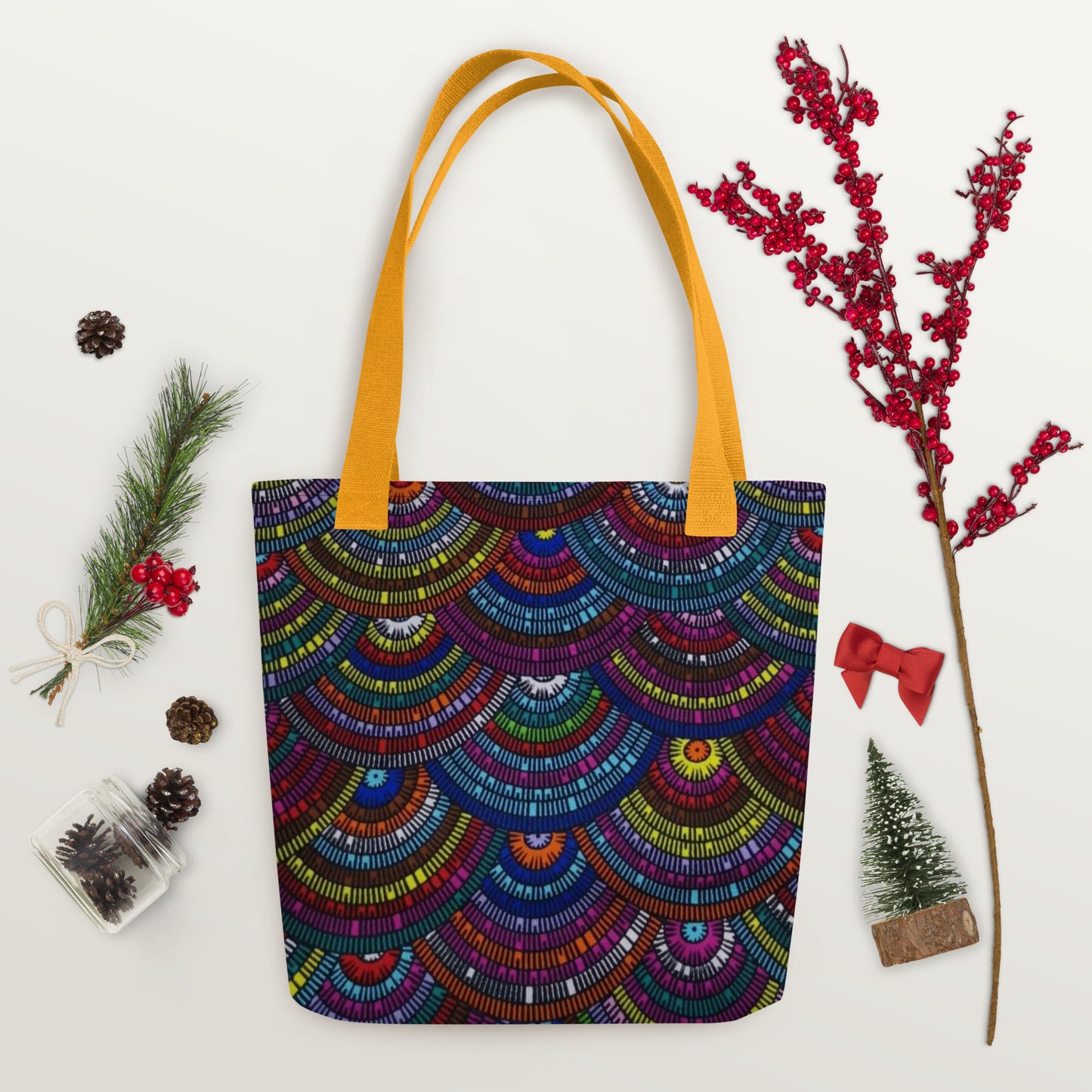 Multicolour Half Circle Tote Bag