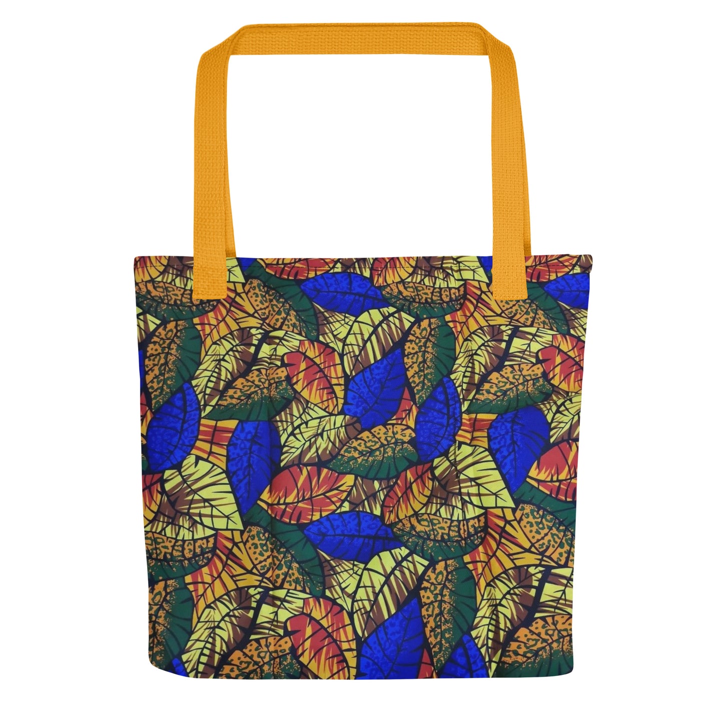 Multicolour Blue Leaf Tote Bag