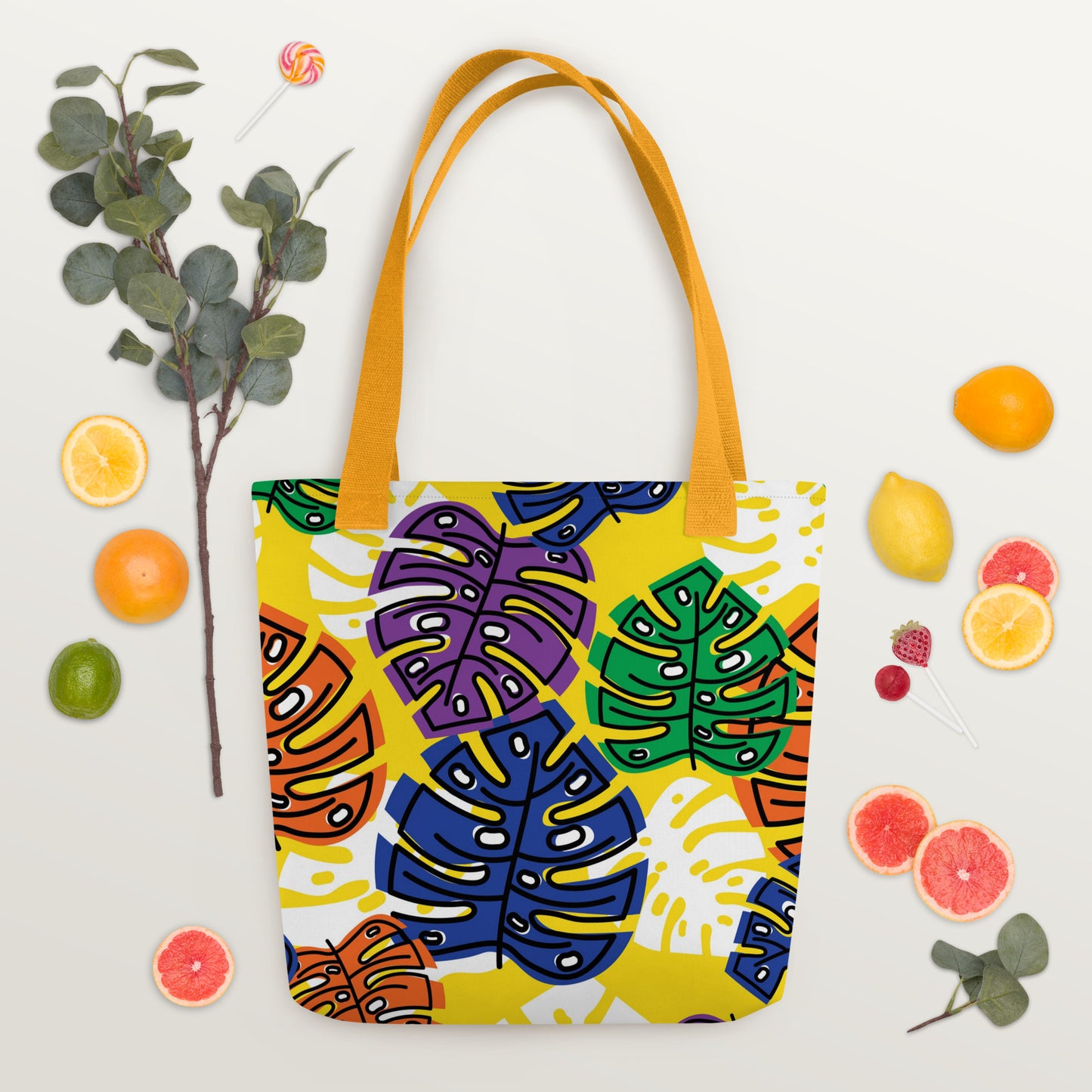 Yellow Tropical Tote Bag