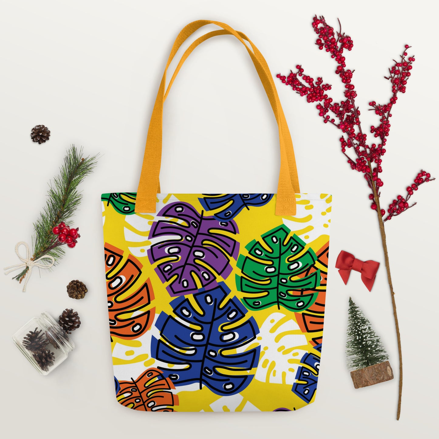 Yellow Tropical Tote Bag