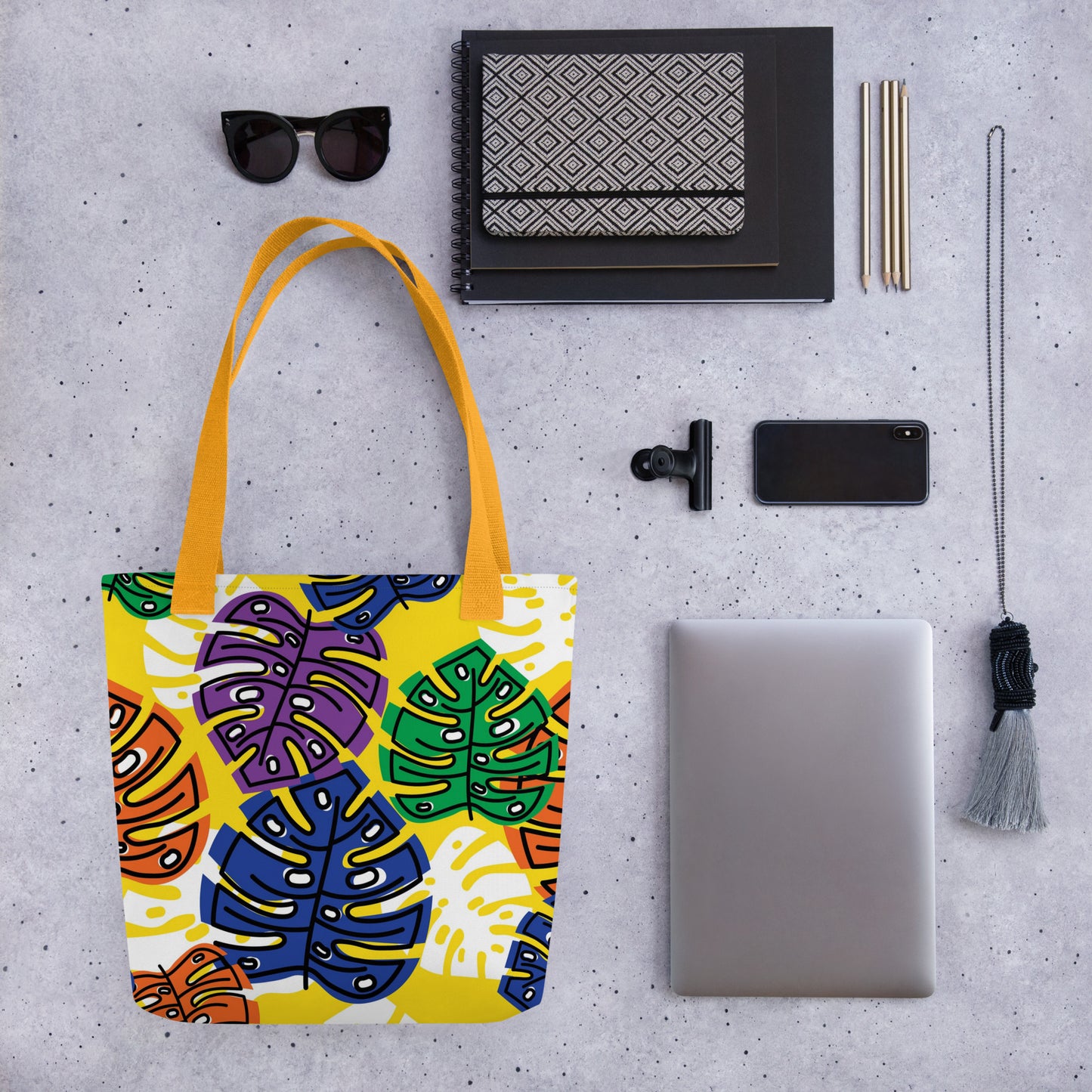 Yellow Tropical Tote Bag