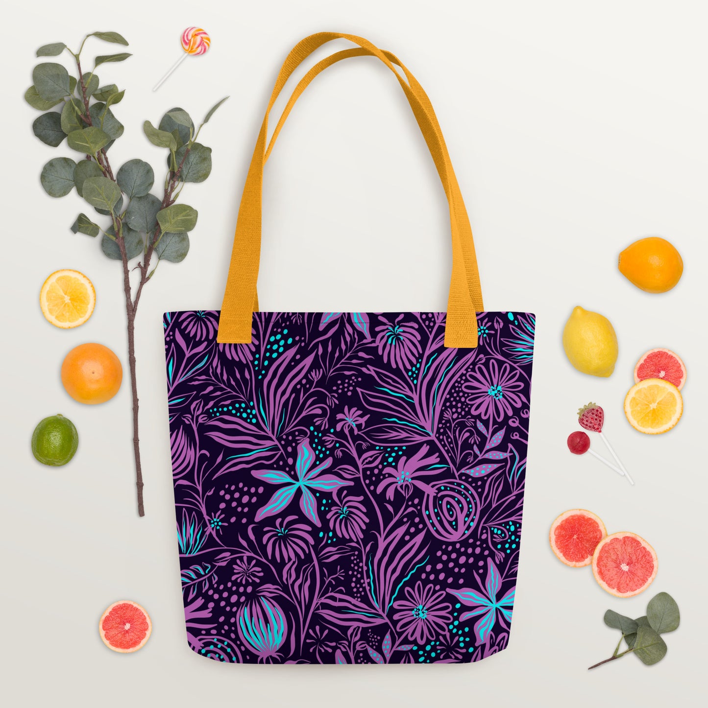 Purple Tropical Tote Bag