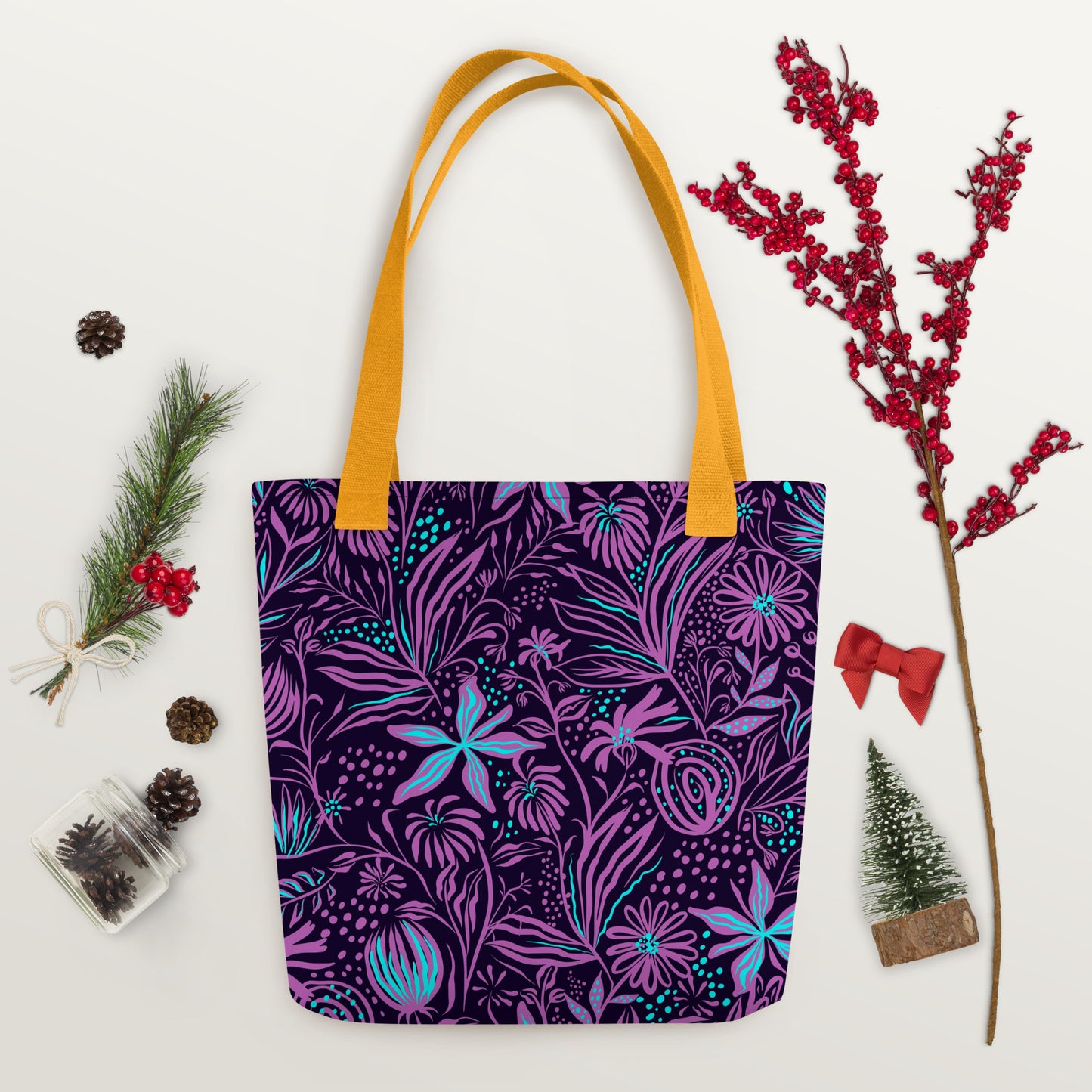 Purple Tropical Tote Bag