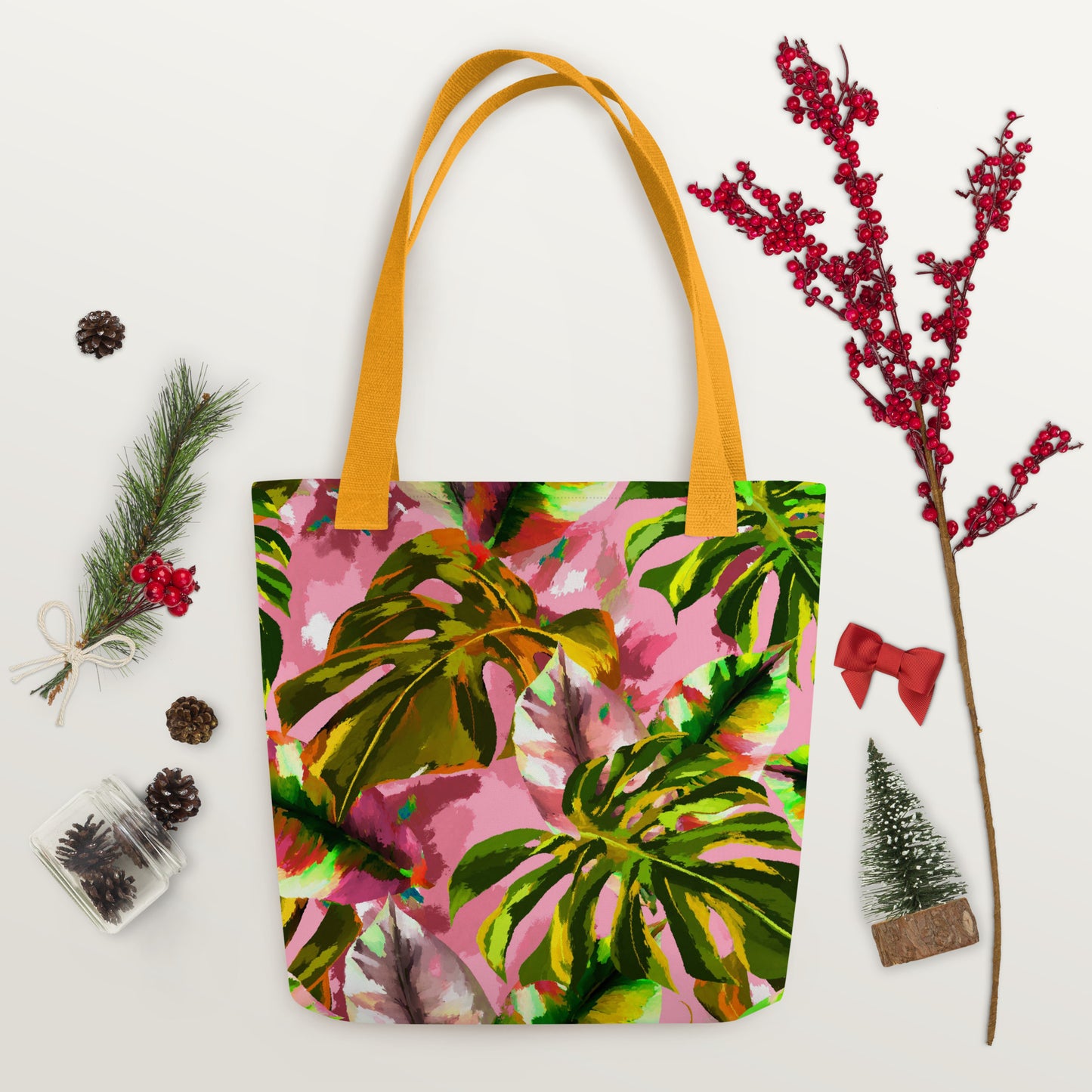 Pink Tropical Tote Bag