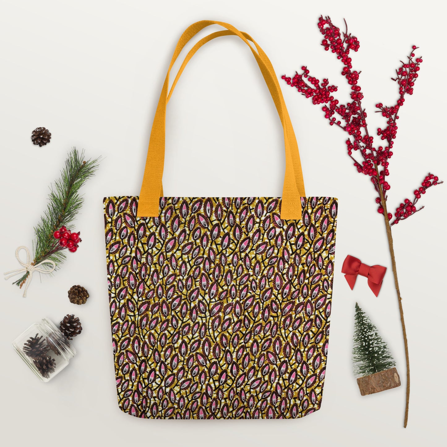 Pink Brown Tote Bag