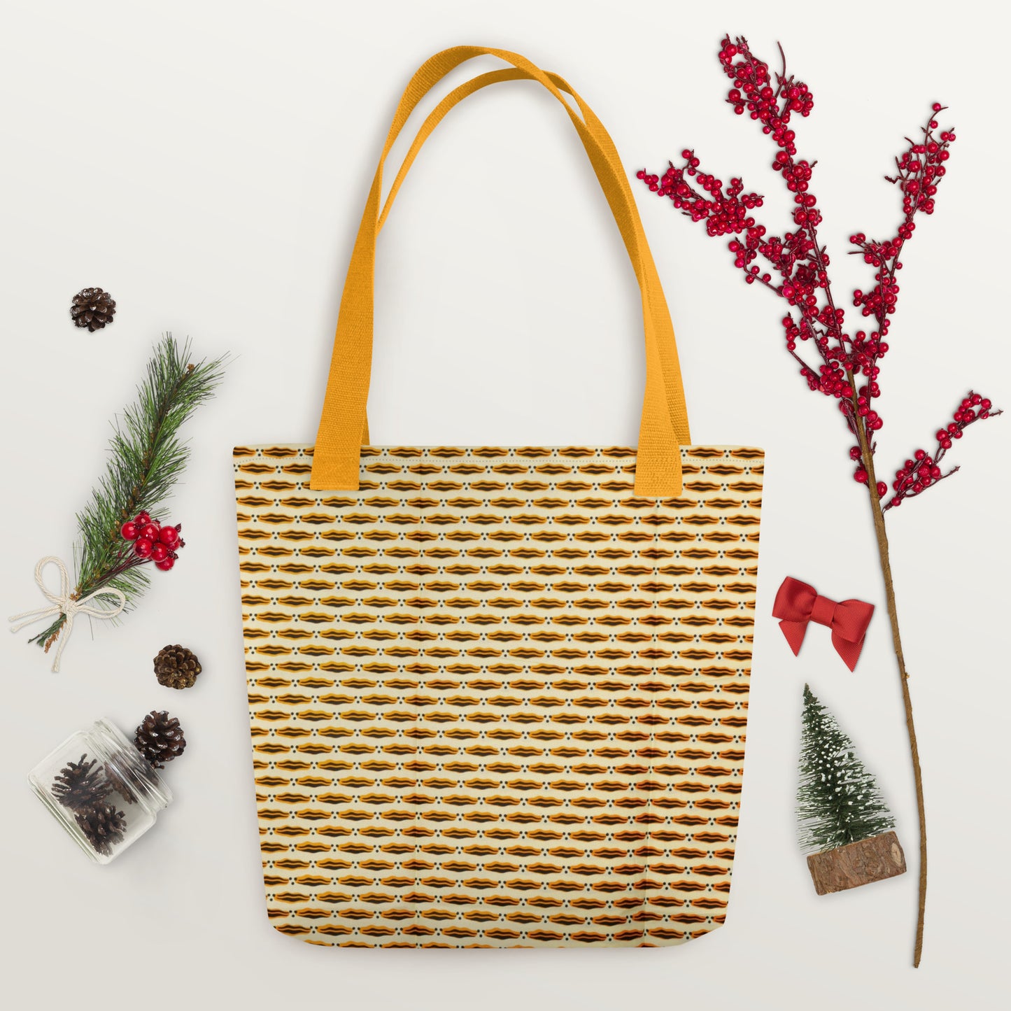 Brown Print Tote Bag