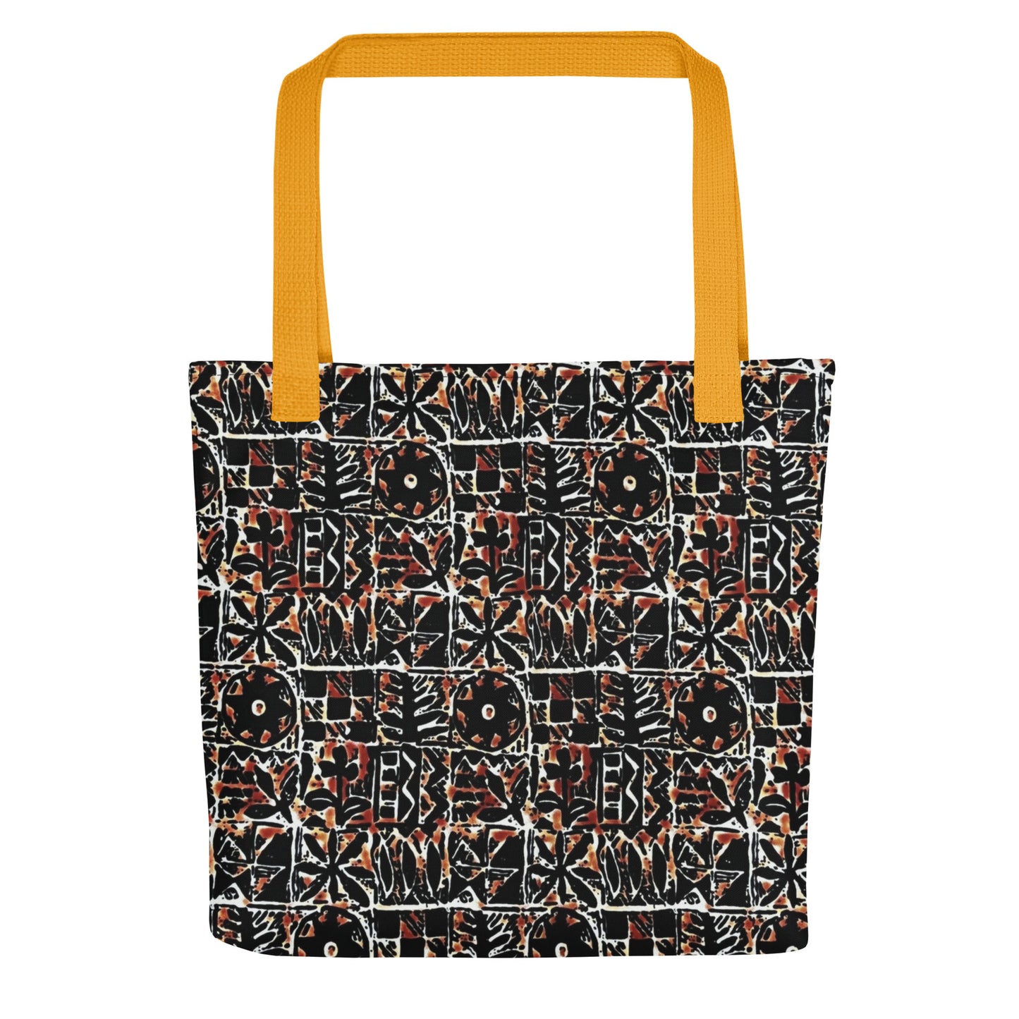 Red Abstract Adire Tote Bag