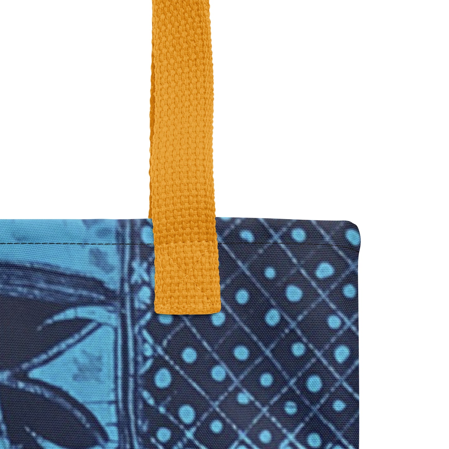 Black And Turquoise Shapes Adire Tote Bag