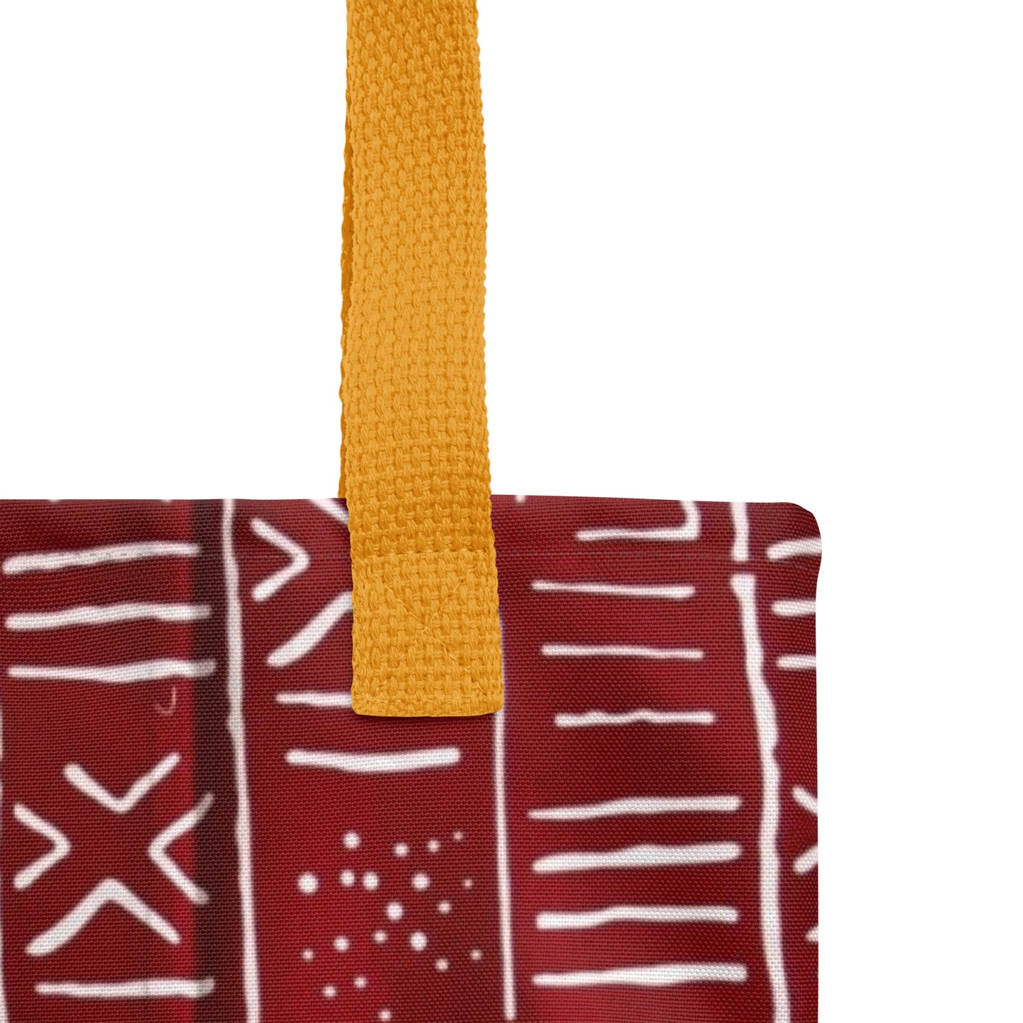 Red & White Print Tote Bag