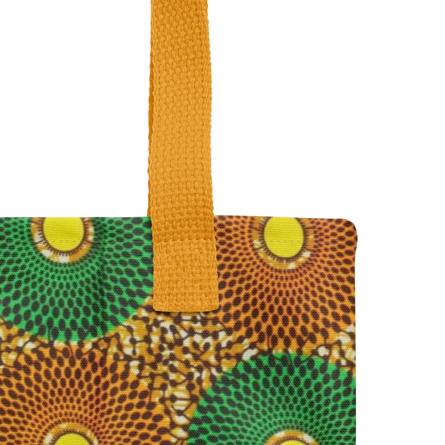 Green Peach Circles Tote Bag