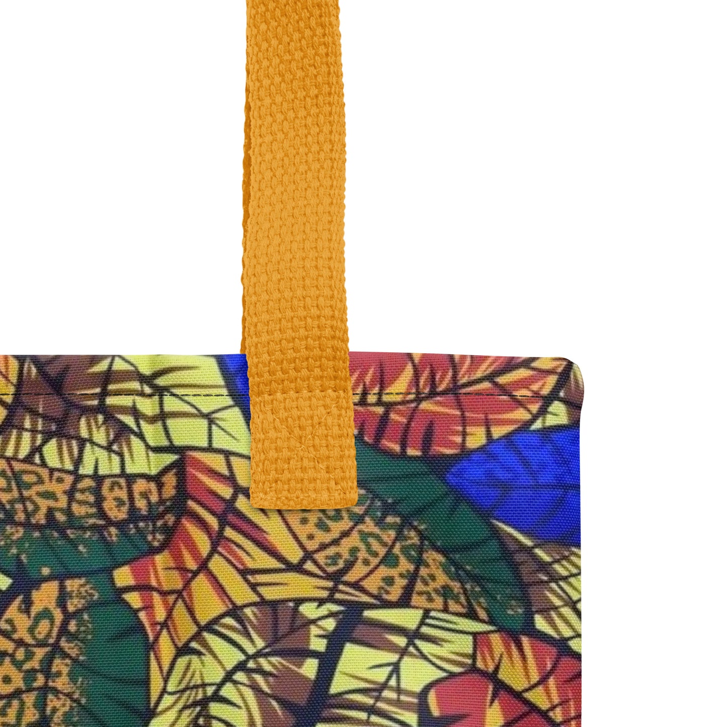 Multicolour Blue Leaf Tote Bag