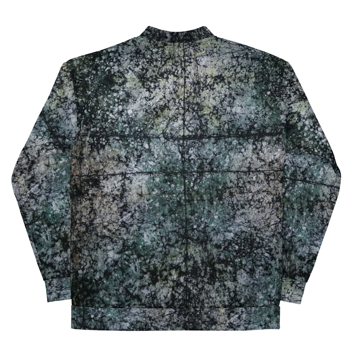 Dark Green Adire Unisex Bomber Jacket