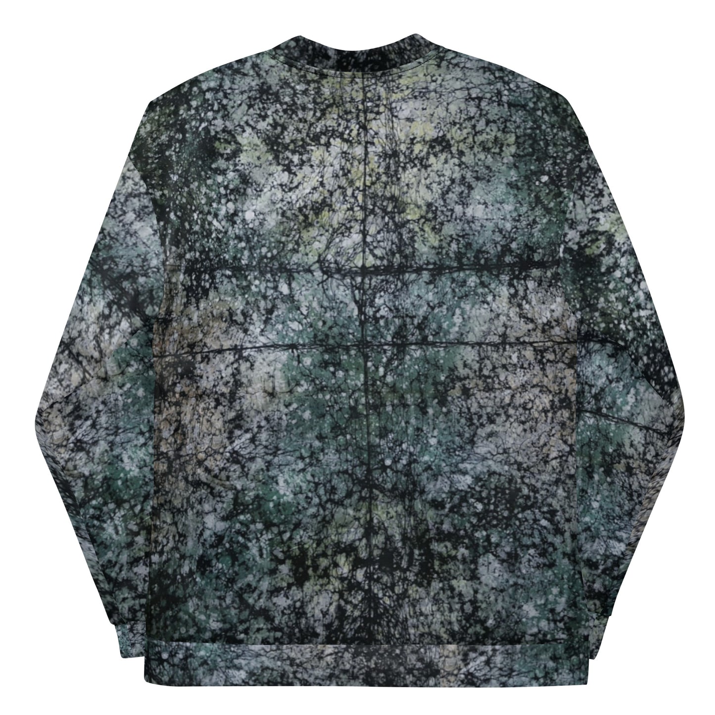 Dark Green Adire Unisex Bomber Jacket