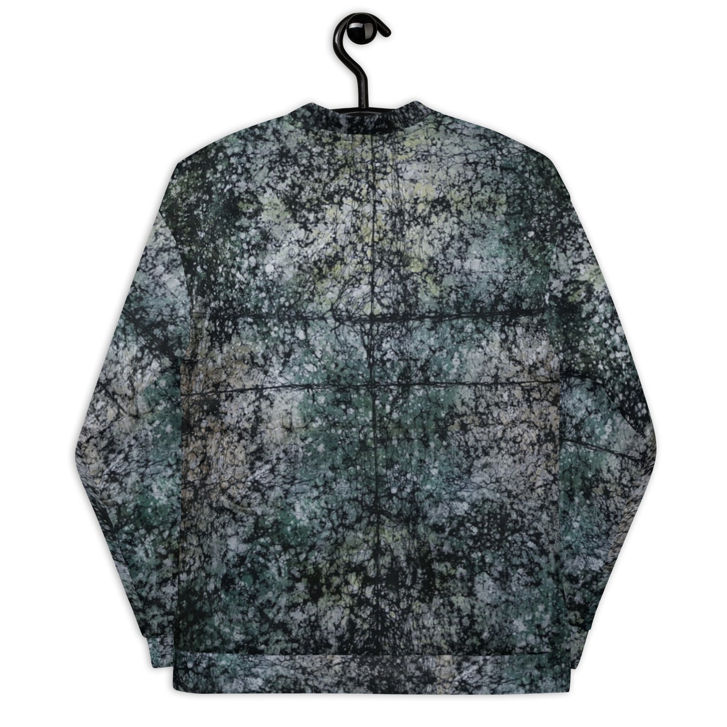 Dark Green Adire Unisex Bomber Jacket