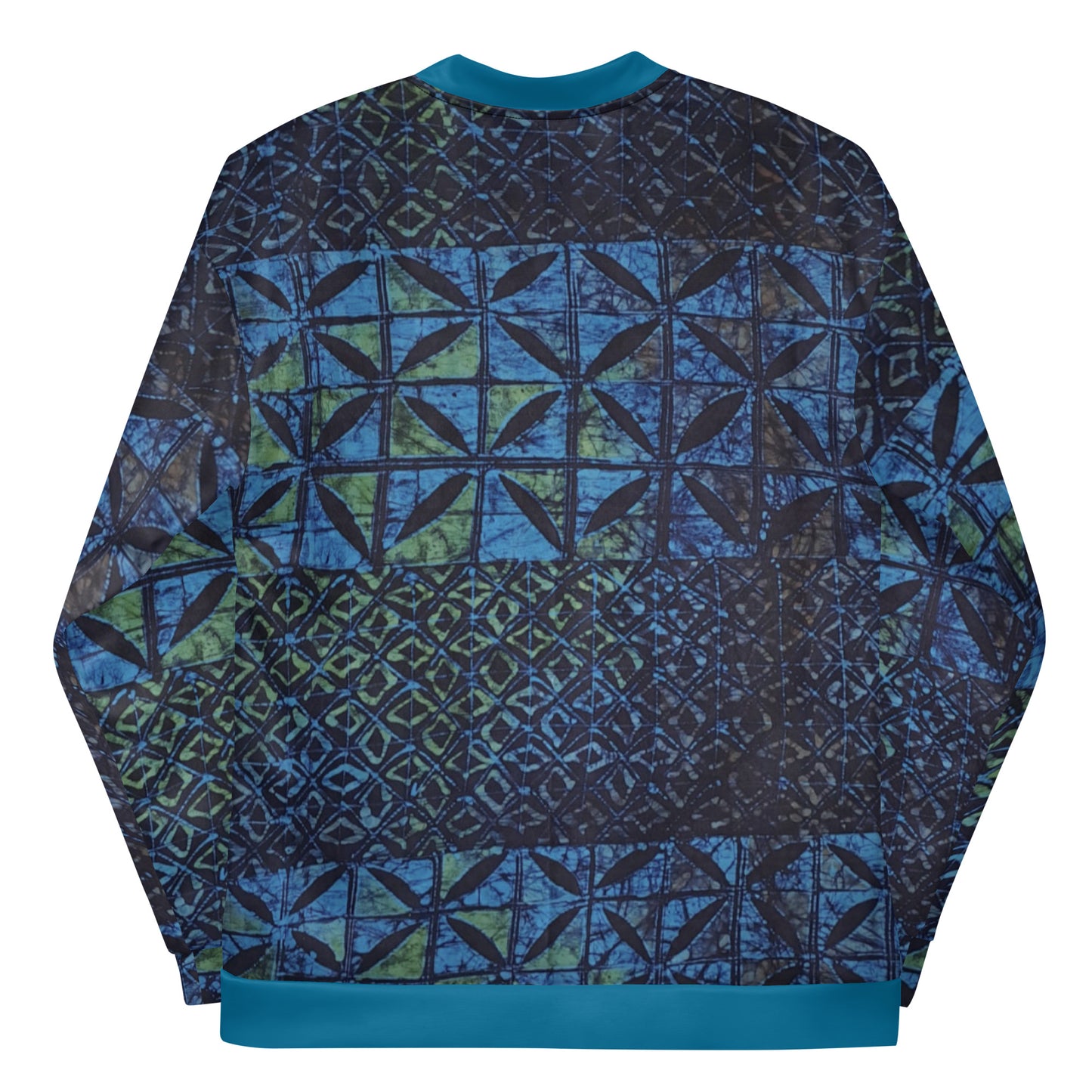 Green Blue Adire Unisex Bomber Jacket