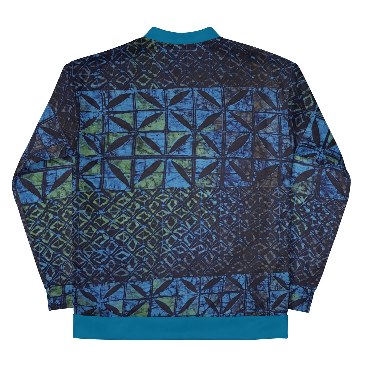 Green Blue Adire Unisex Bomber Jacket