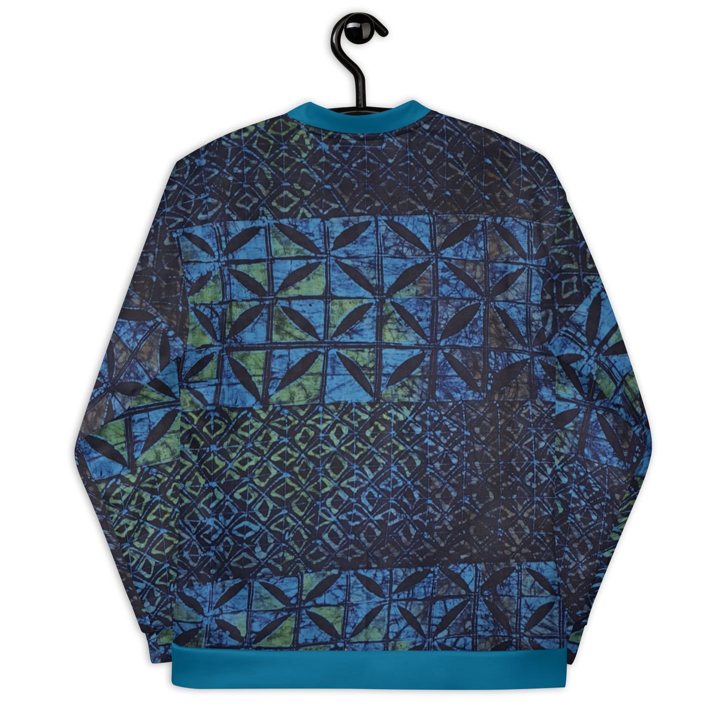 Green Blue Adire Unisex Bomber Jacket