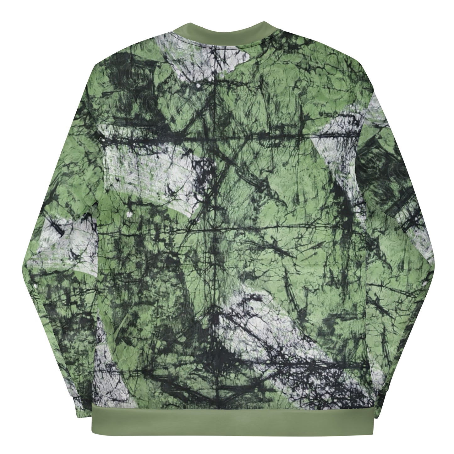 Lime Green Adire Unisex Bomber Jacket