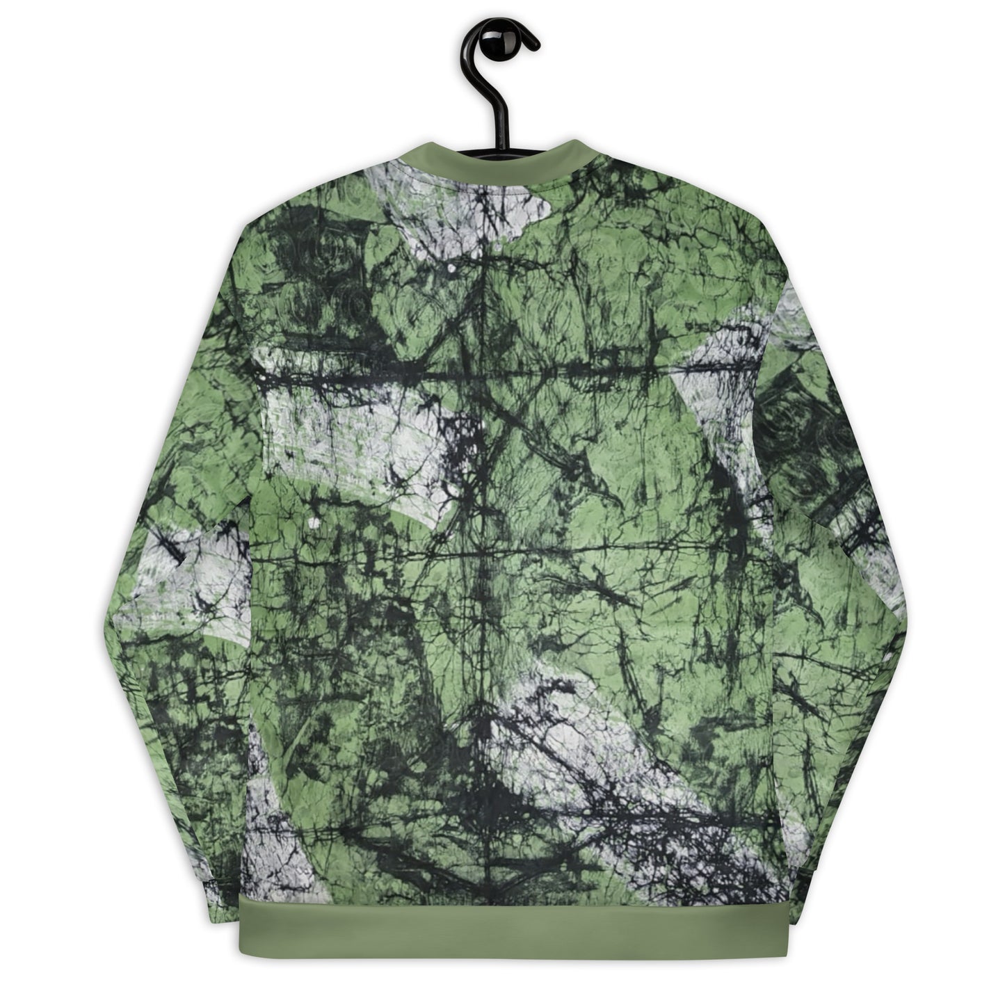 Lime Green Adire Unisex Bomber Jacket