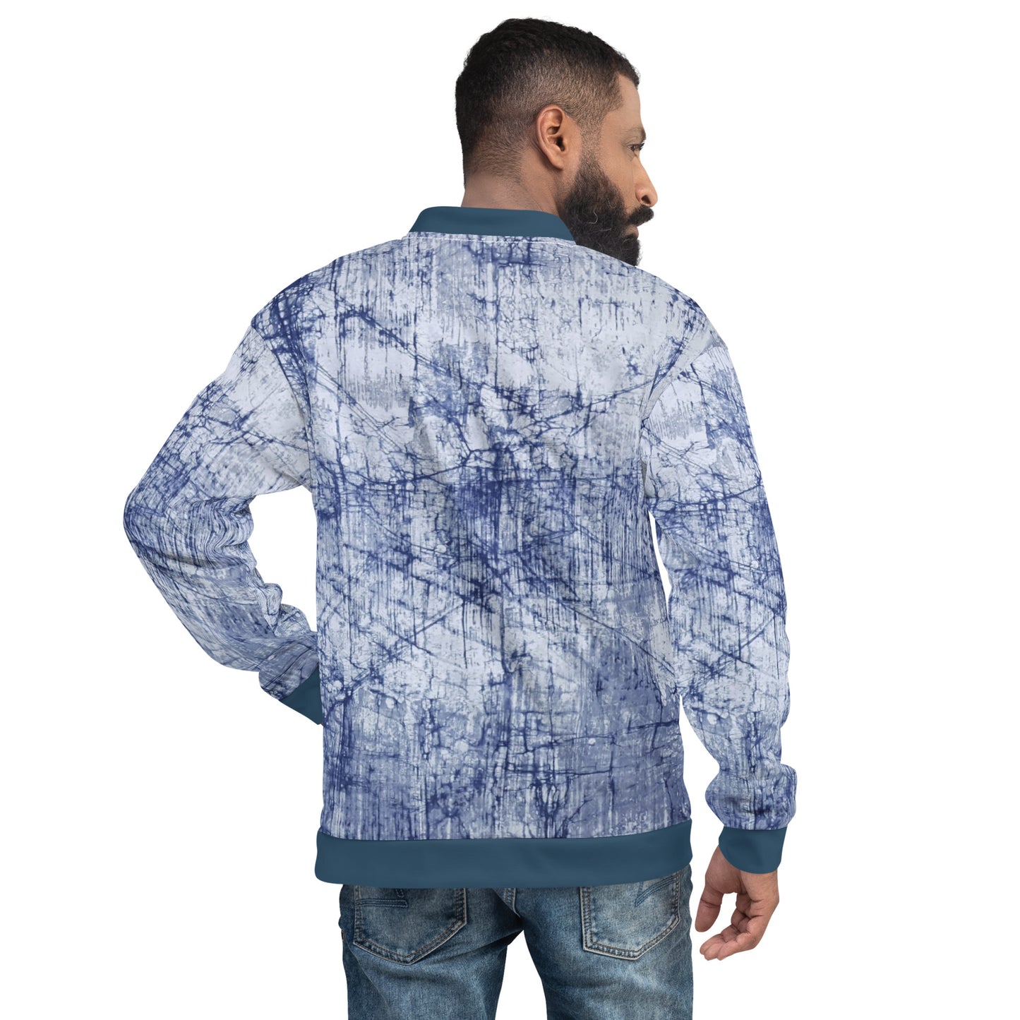 Blue Marble Adire Unisex Bomber Jacket