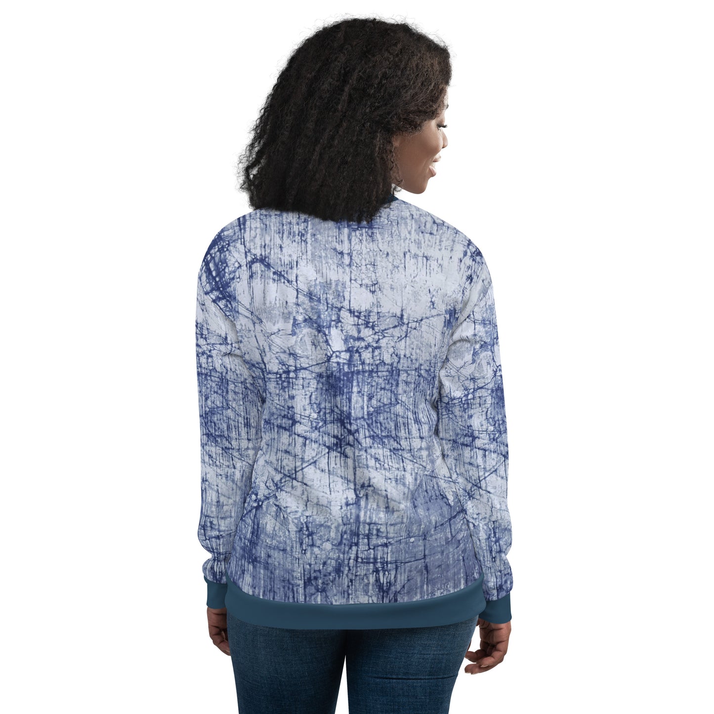 Blue Marble Adire Unisex Bomber Jacket