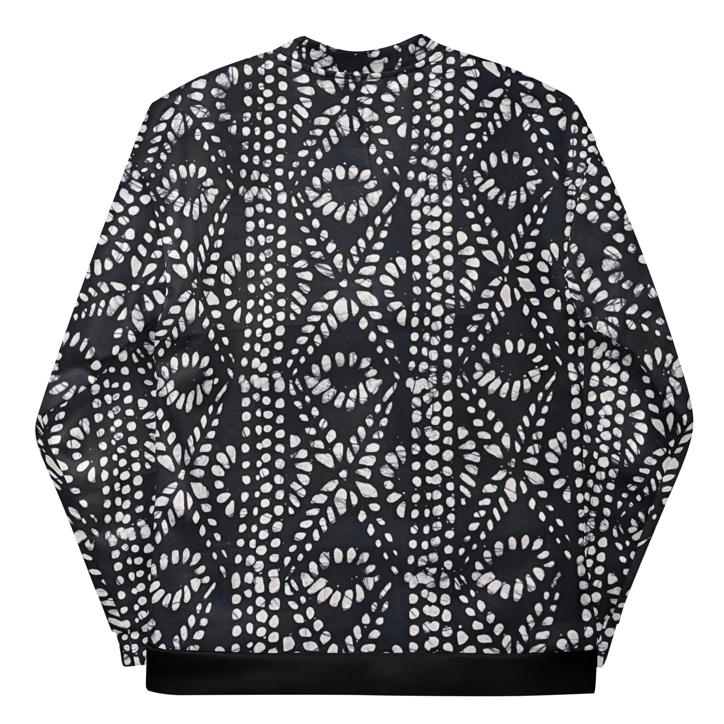 Black & White Aztec Adire Unisex Bomber Jacket