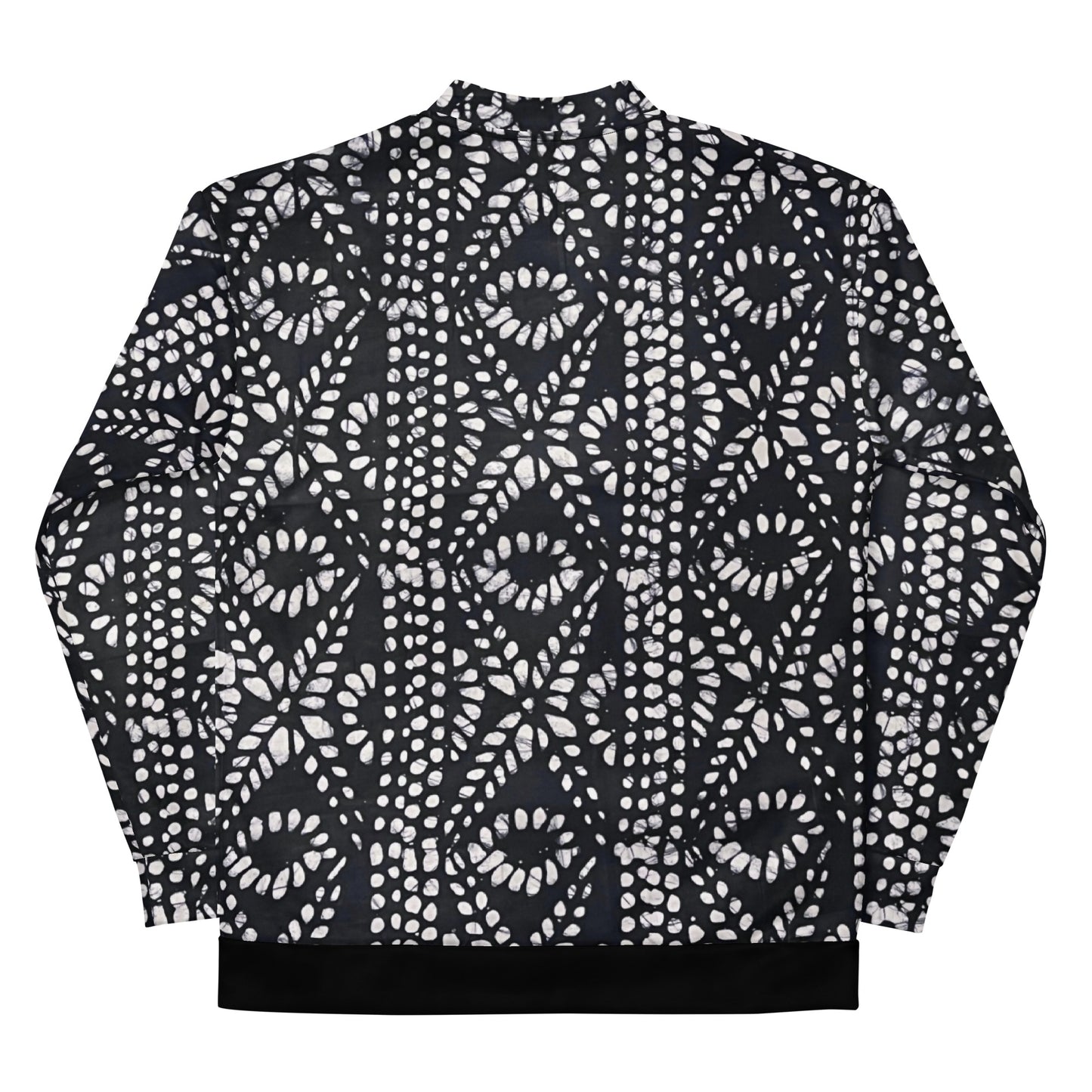 Black & White Aztec Adire Unisex Bomber Jacket