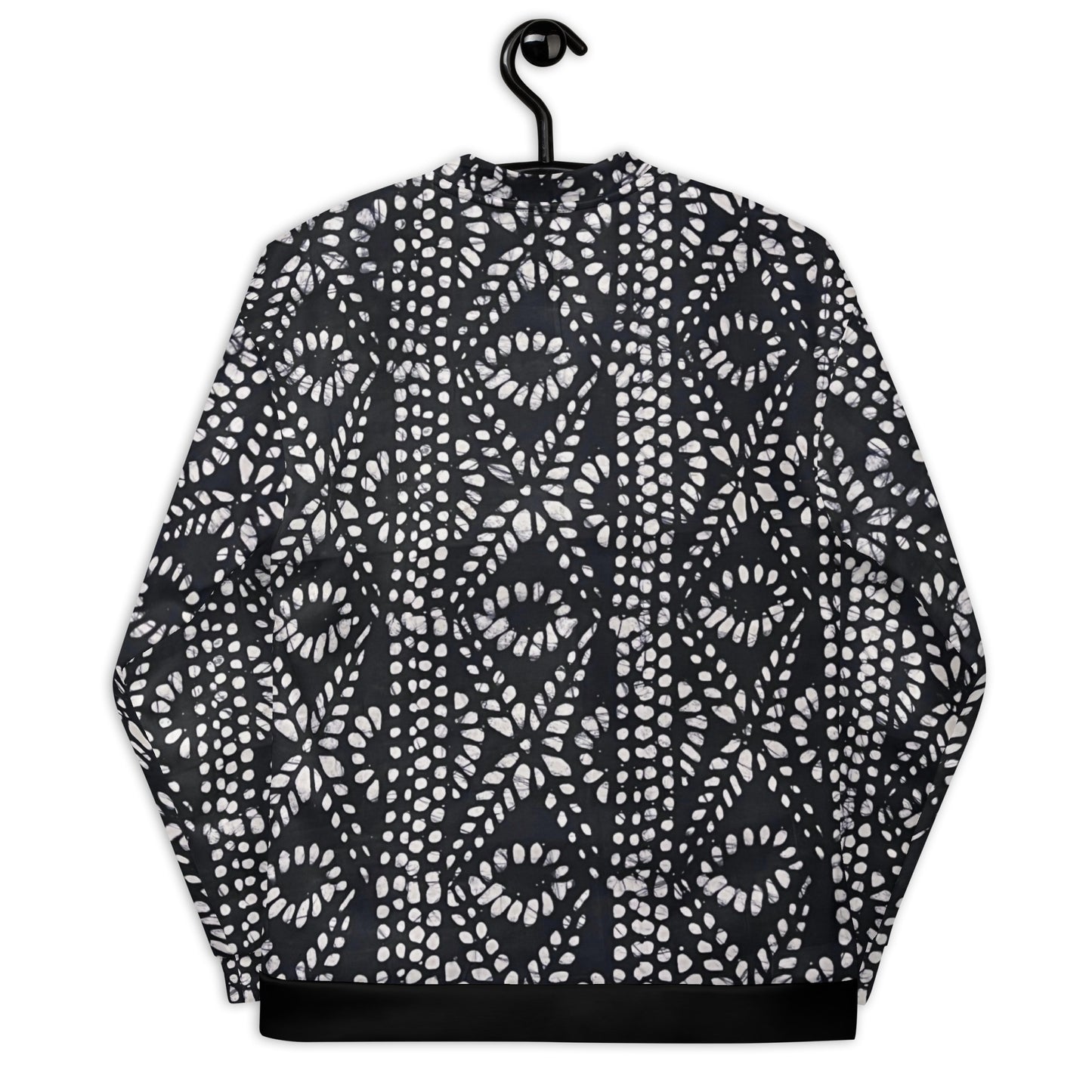 Black & White Aztec Adire Unisex Bomber Jacket