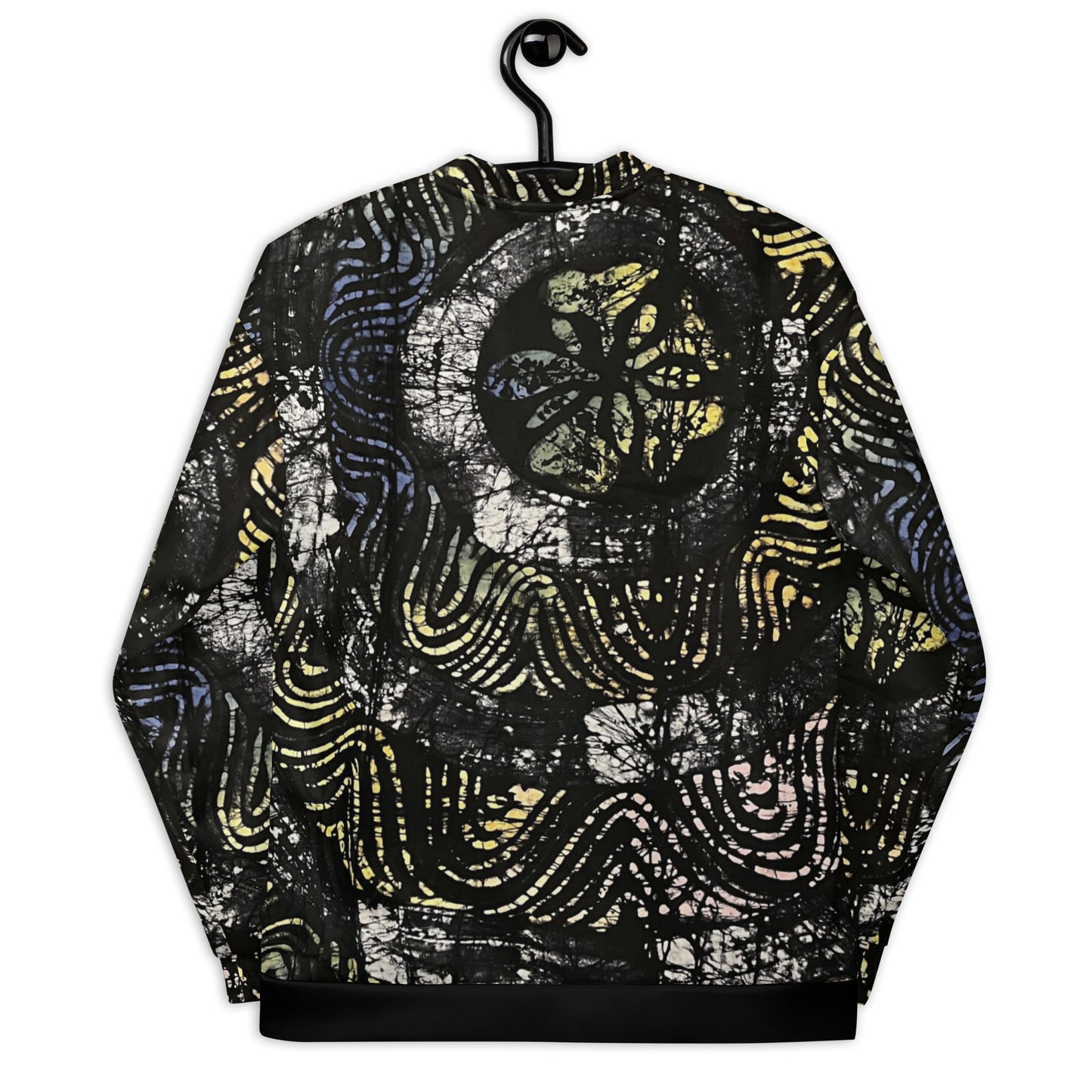 Circle & Swirls Indigo Adire Unisex Bomber Jacket