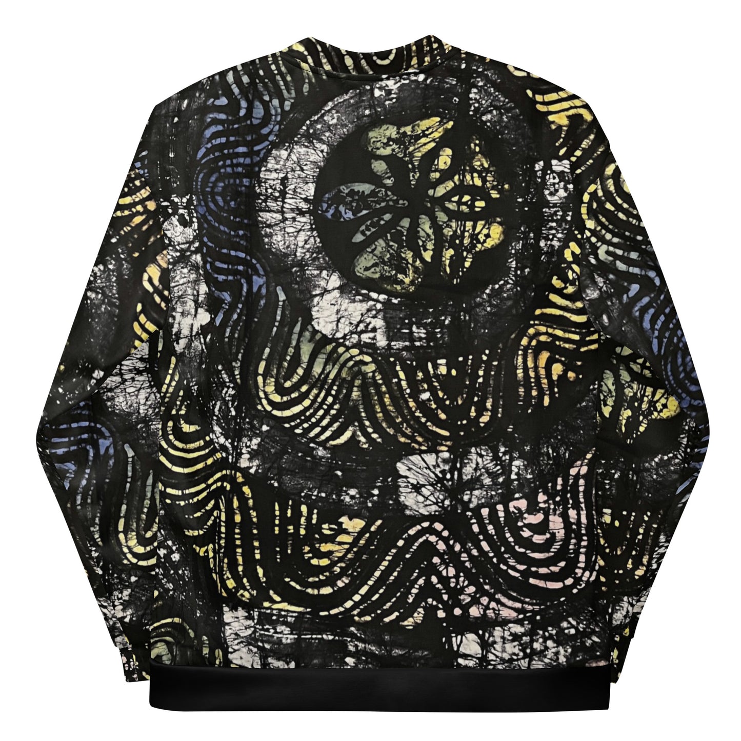 Circle & Swirls Indigo Adire Unisex Bomber Jacket