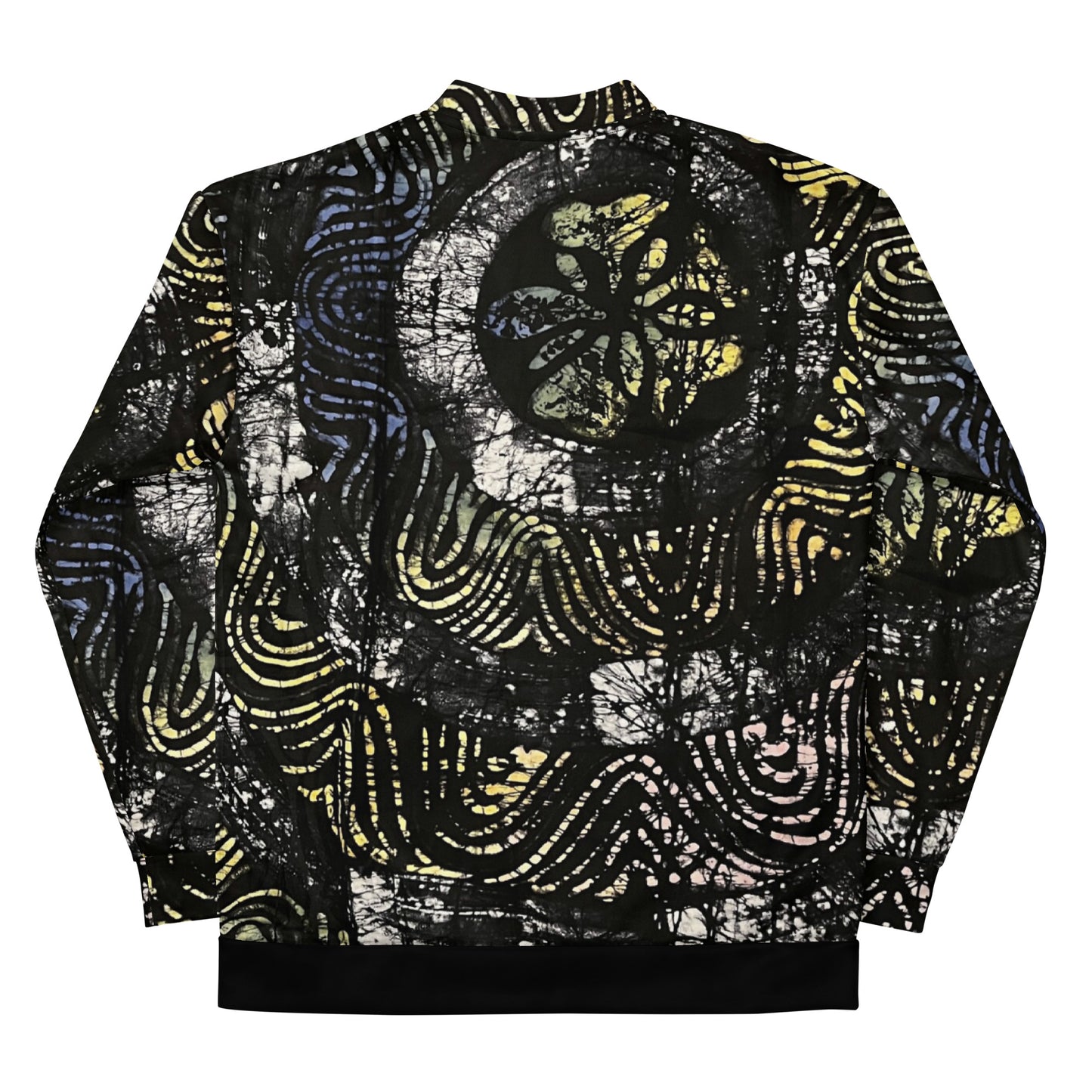 Circle & Swirls Indigo Adire Unisex Bomber Jacket