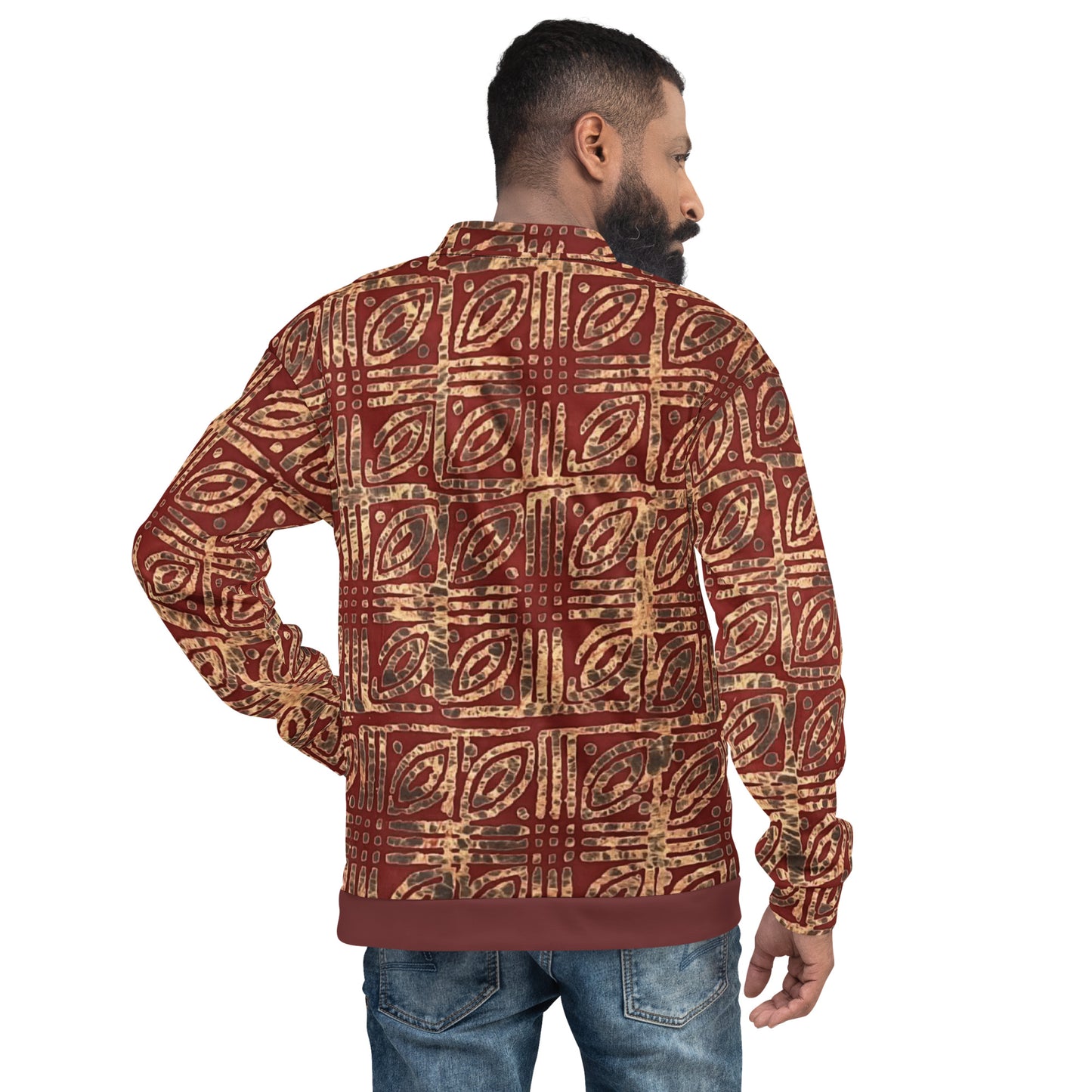 Copper & Gold Adire Unisex Bomber Jacket