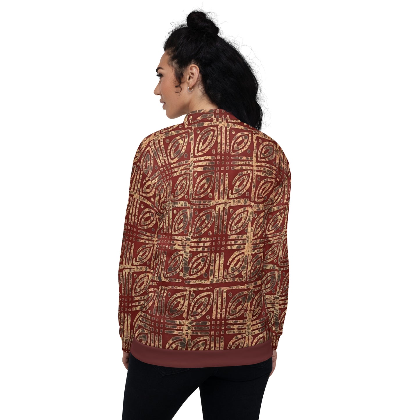 Copper & Gold Adire Unisex Bomber Jacket