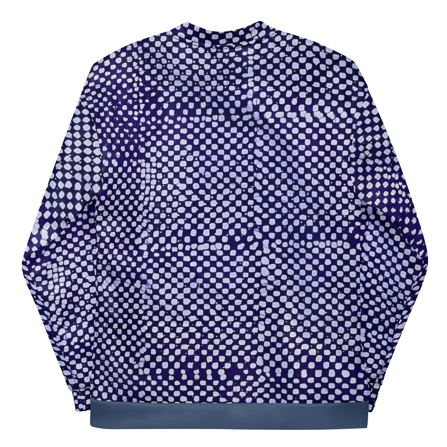 Purple & White Polka Dots Adire Unisex Bomber Jacket