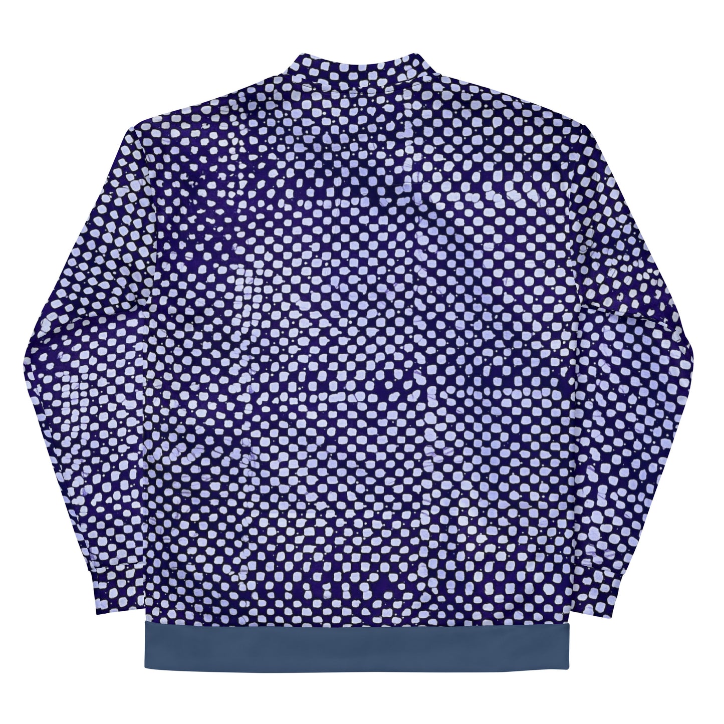 Purple & White Polka Dots Adire Unisex Bomber Jacket